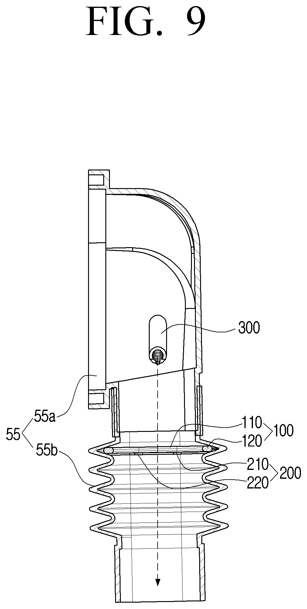 Patent US12312735 Figure 9 – Washing machine with drying function