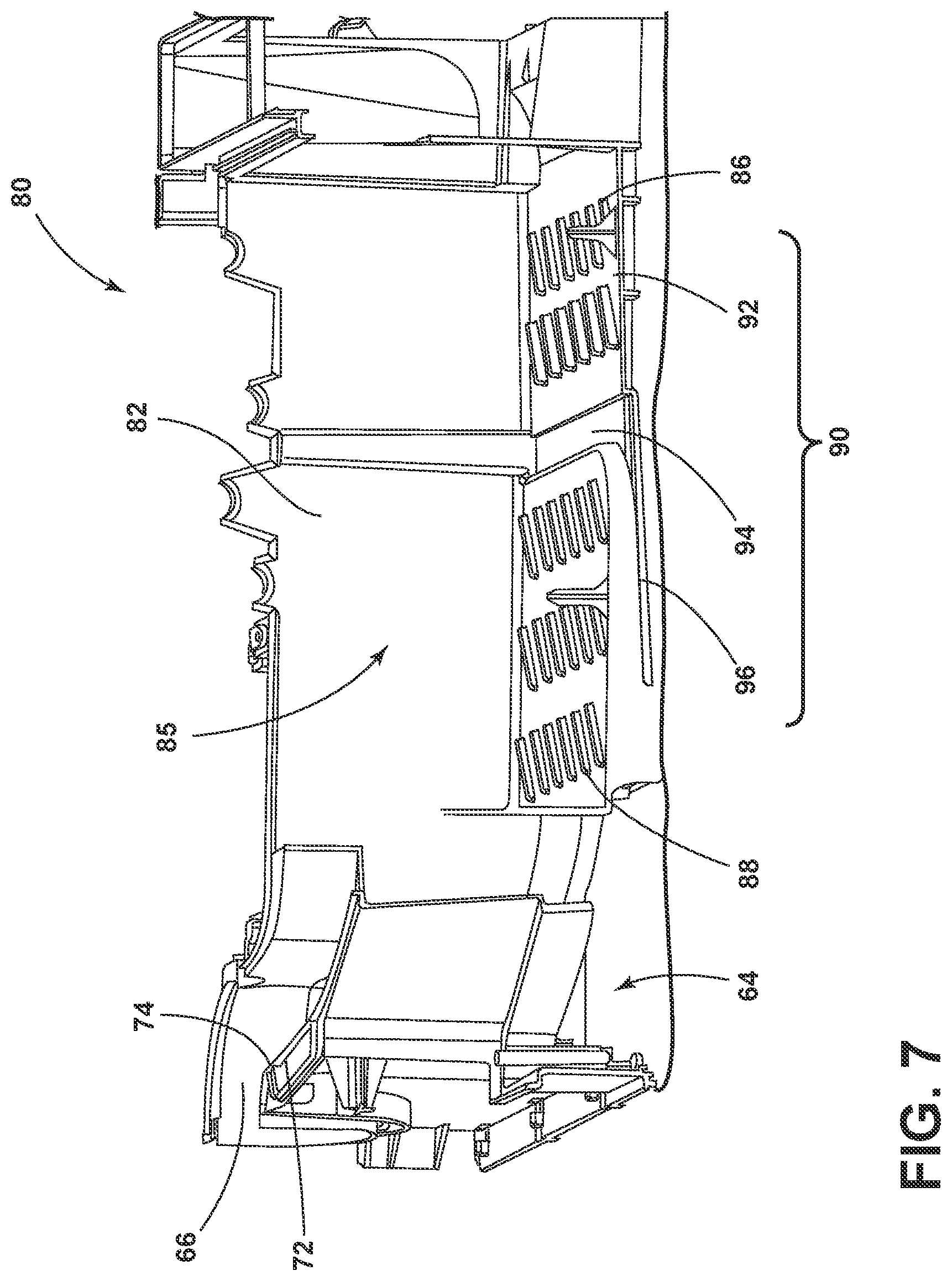 Patent US12312736 Figure 7 – Drain system for a laundry appliance