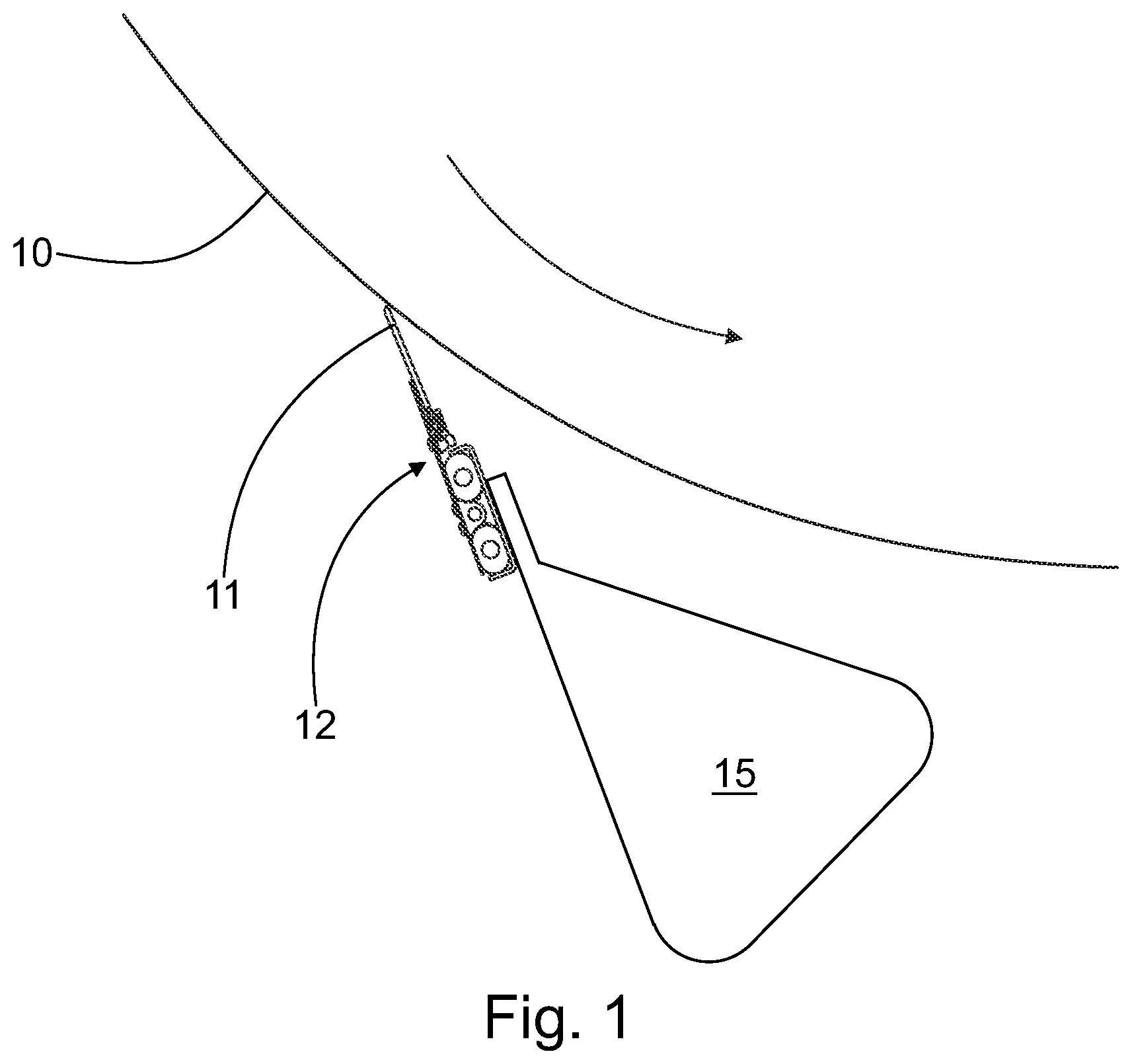 Patent US12312744 — Bracket for a pivot rod in a doctor arrangement and doctor arrangement for a fiber web machine — Figure 1