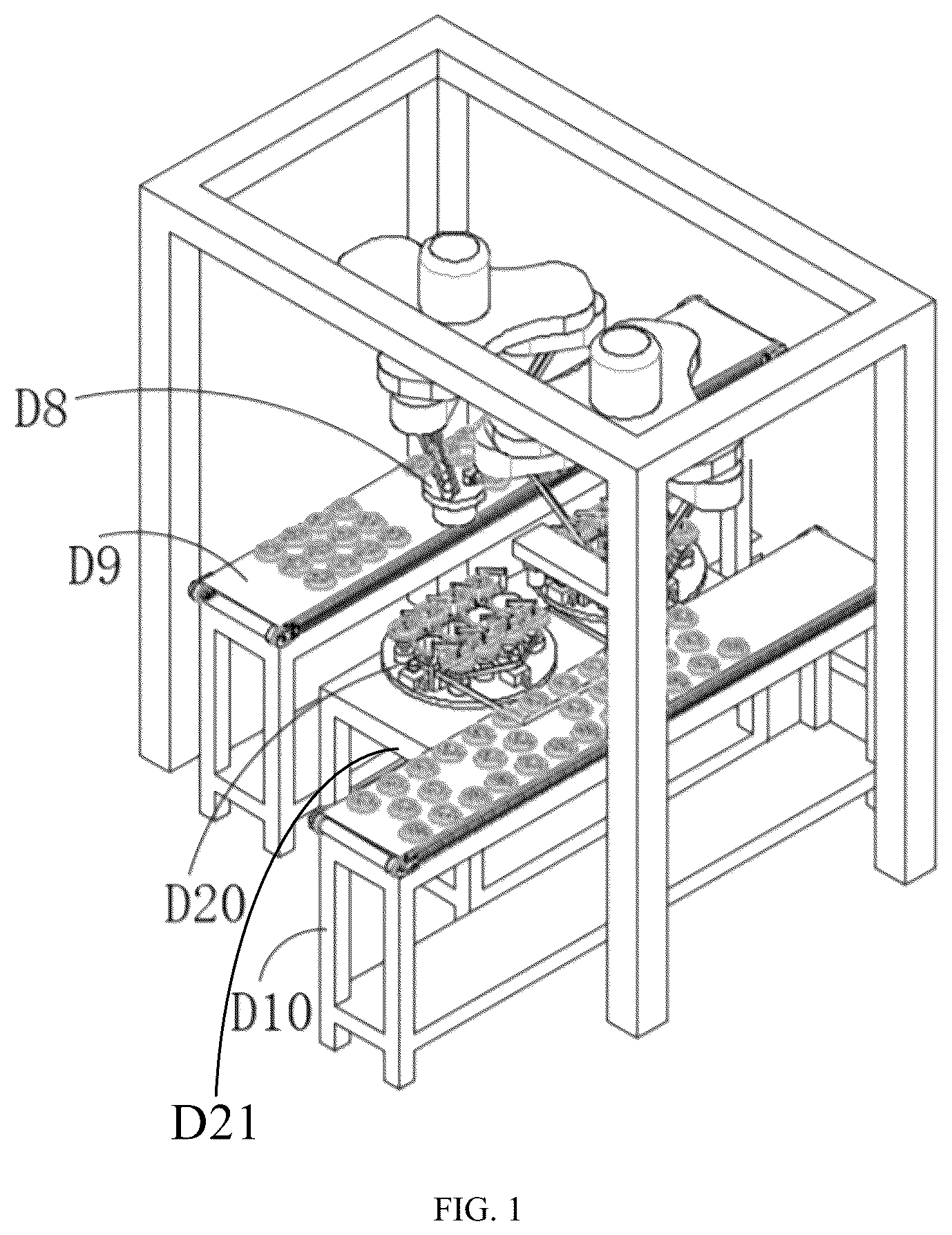 Patent US12312748 Figure 1 – Pulp molded product line with roll forming function