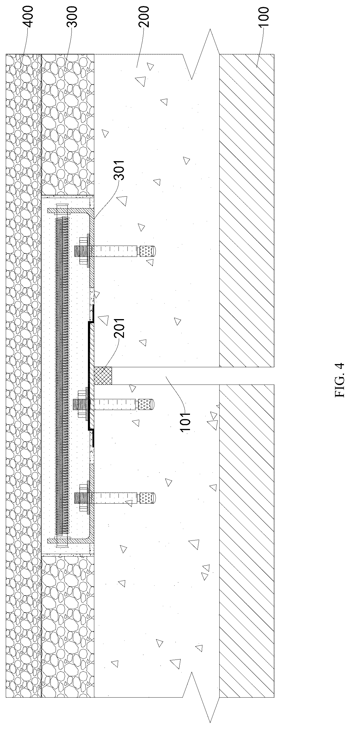 Patent US12312751 Figure 4 – Expansion device for deformation joints, pavement structure and construction method thereof