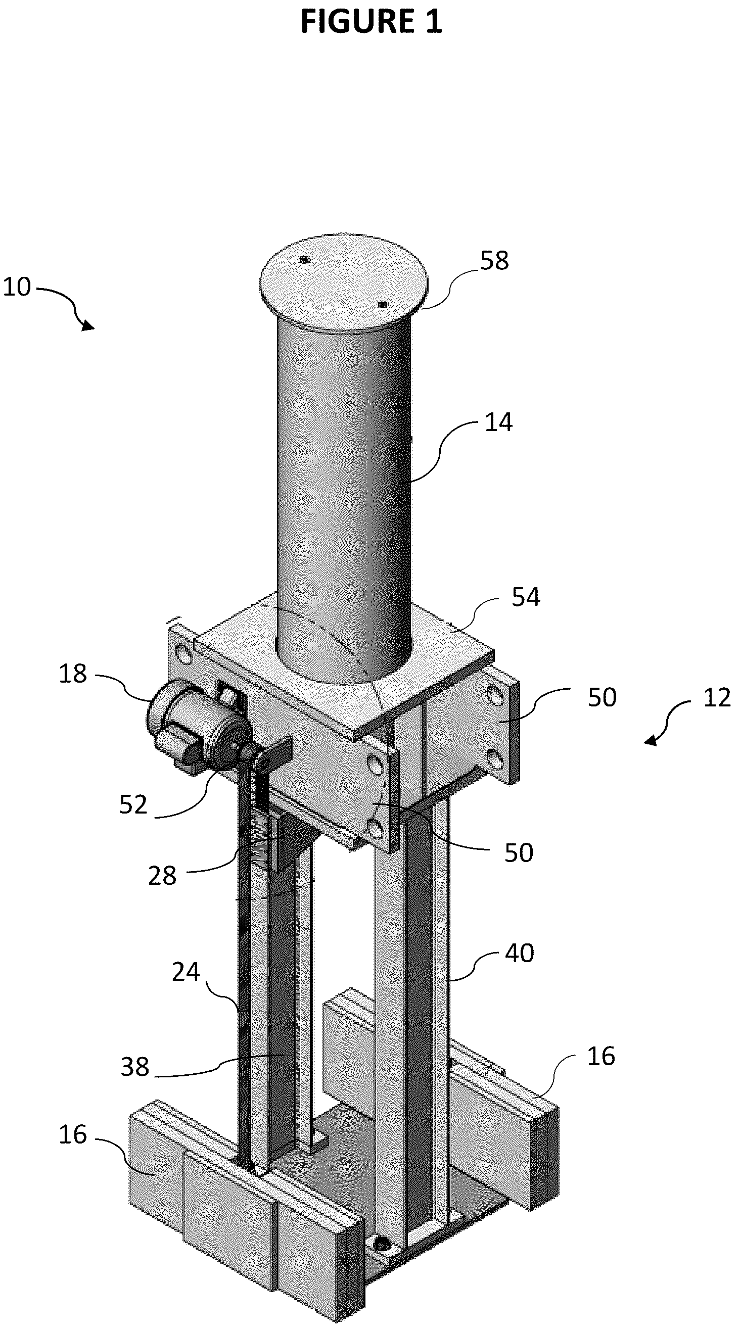 Patent US12312754 Figure 1 – Counterweight deployable vehicle barrier