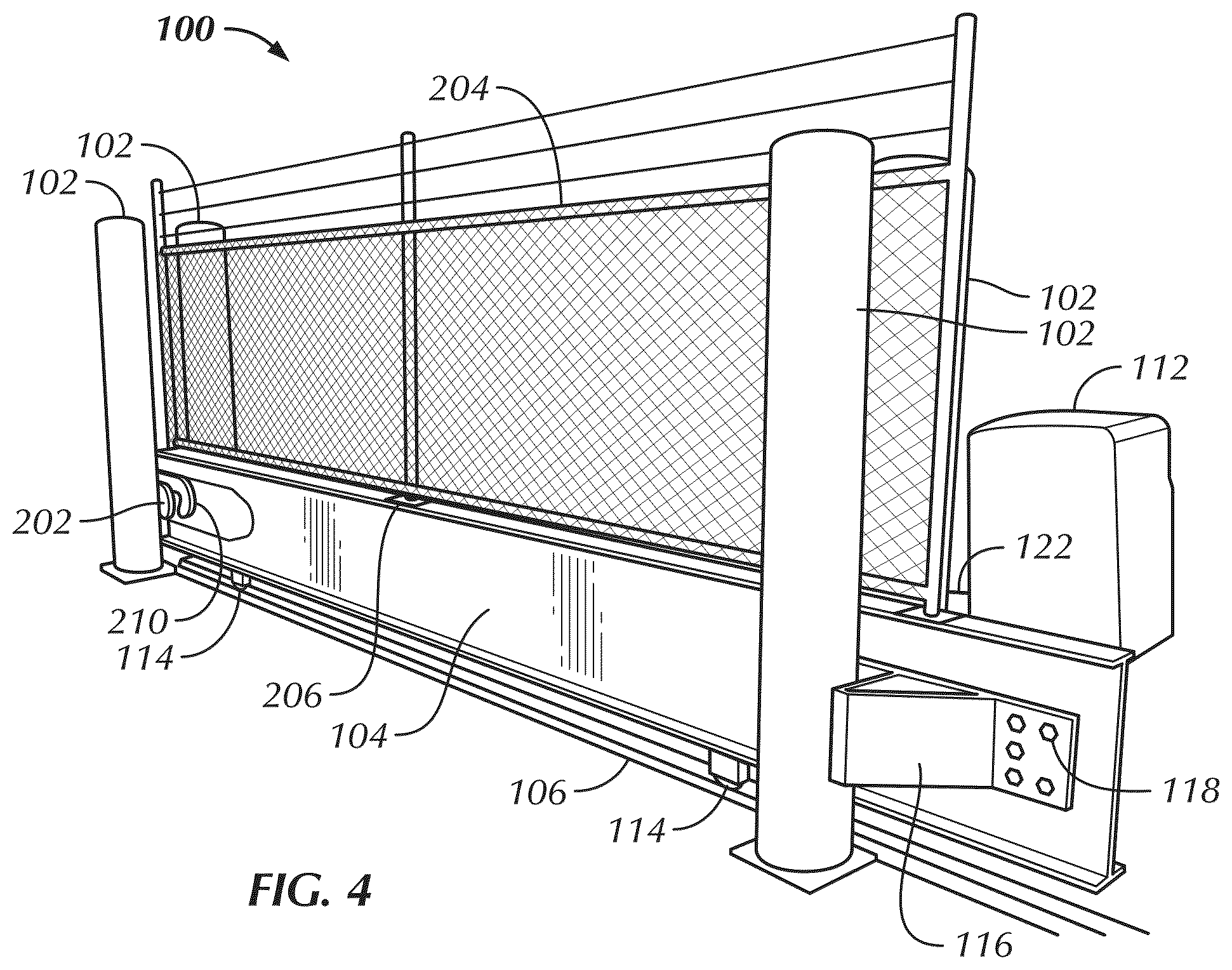 Patent US12312755 Figure 6 – High collision force resistant gate