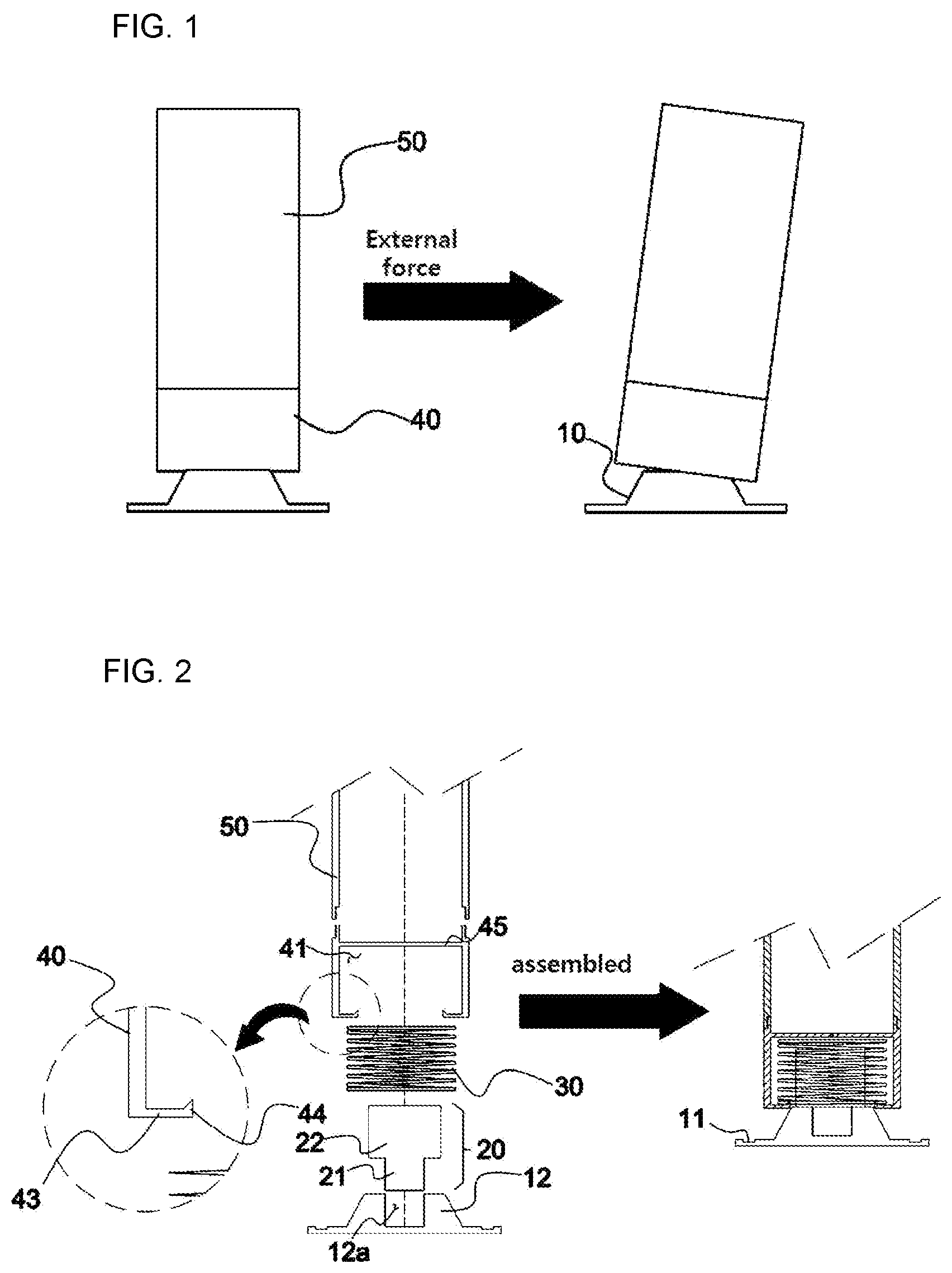 Patent US12312756 Figure 1 – Bollard for floor installation