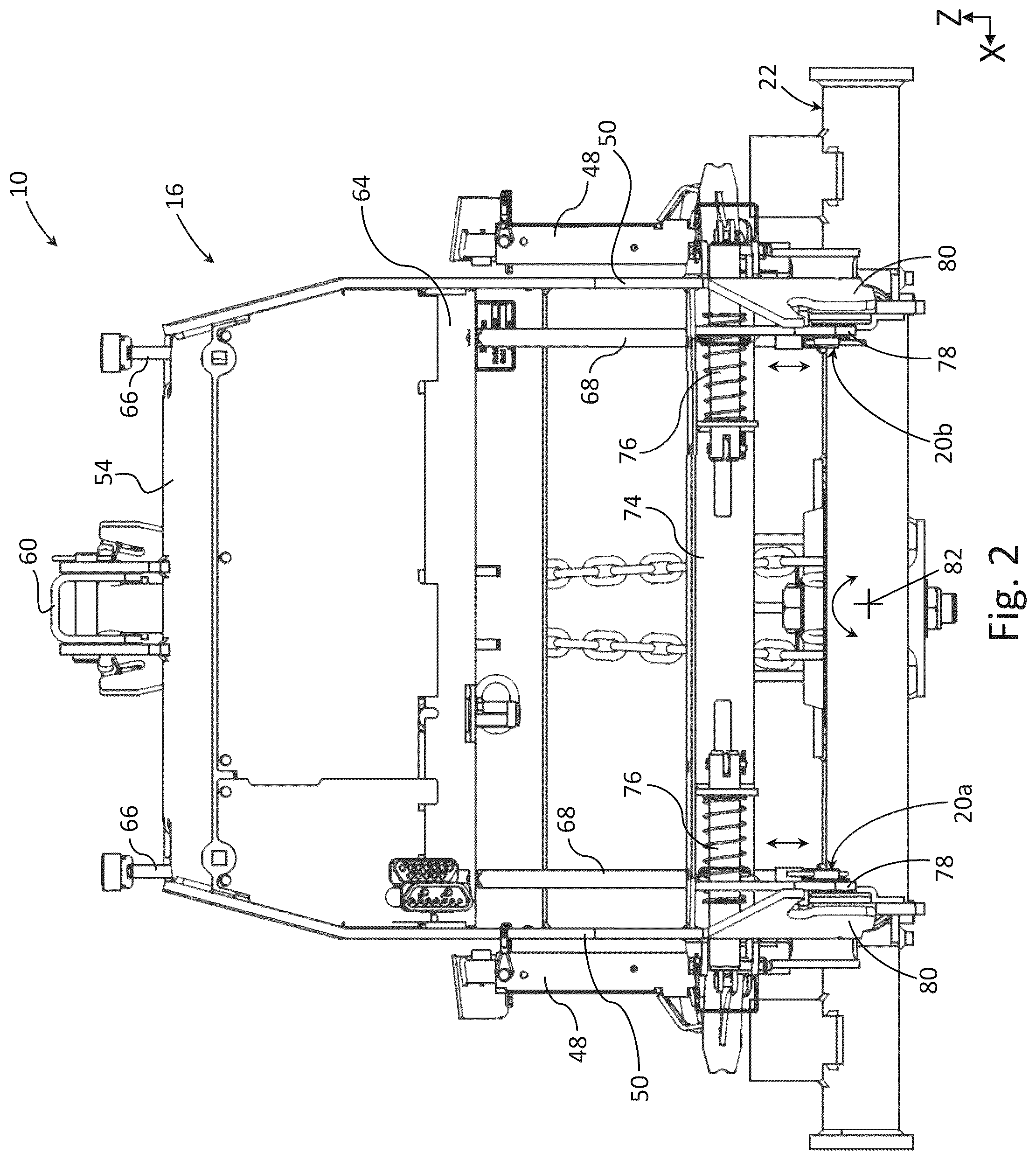 Patent US12312759 Figure 2 – Snow plow assembly with floating a-frame
