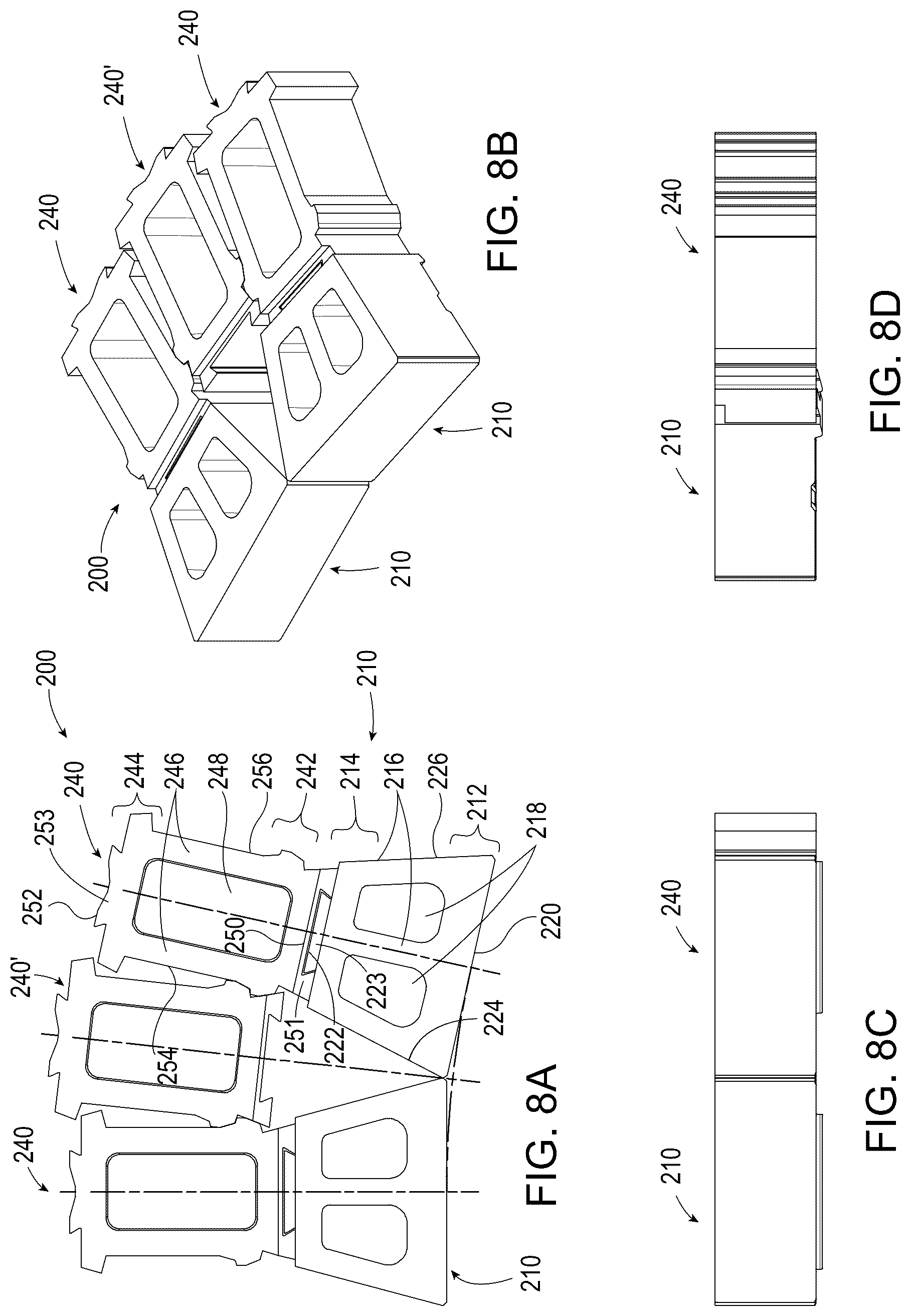 Patent US12312760 Figure 8 – Segmented wall systems having tail blocks