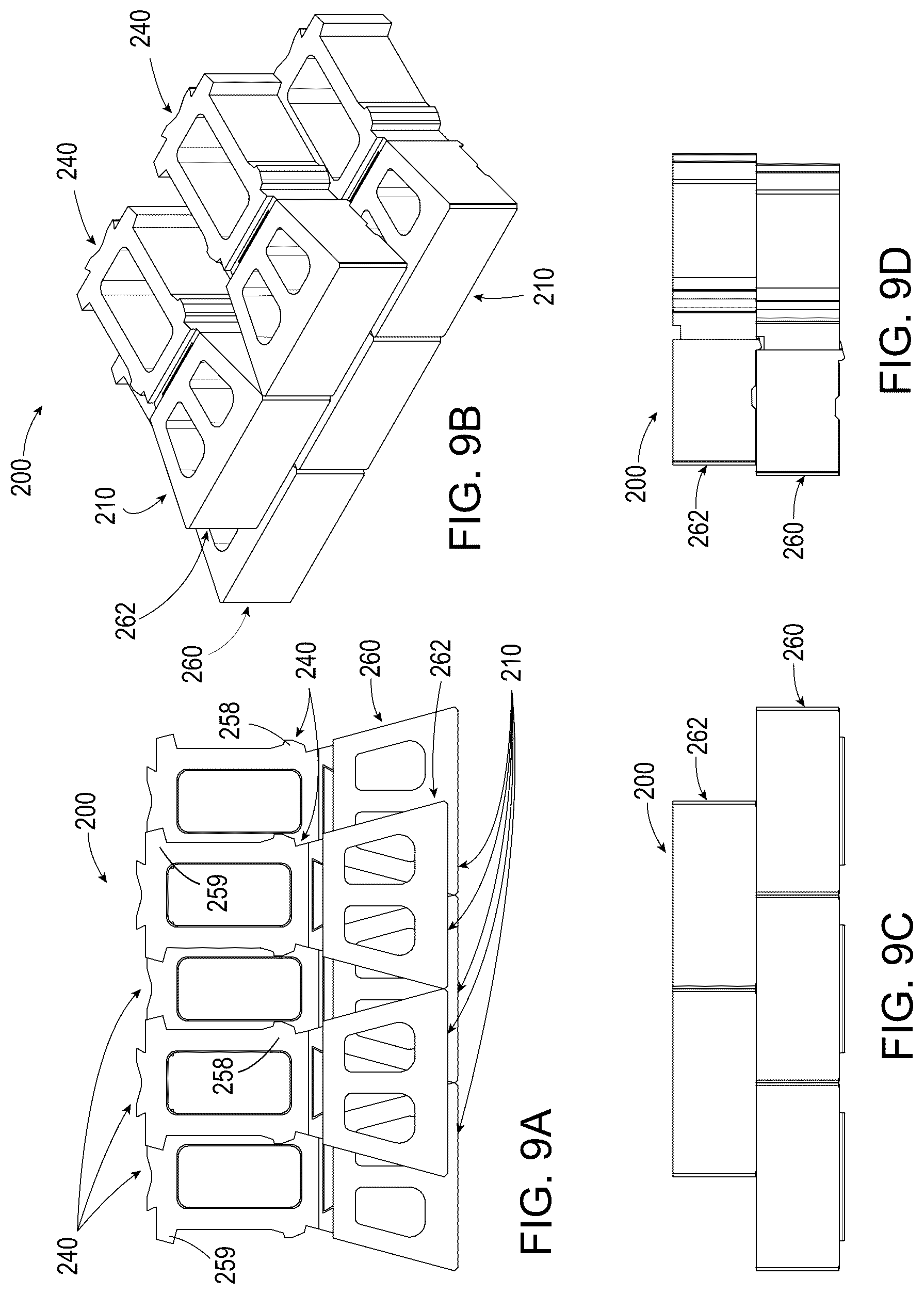 Patent US12312760 Figure 9 – Segmented wall systems having tail blocks