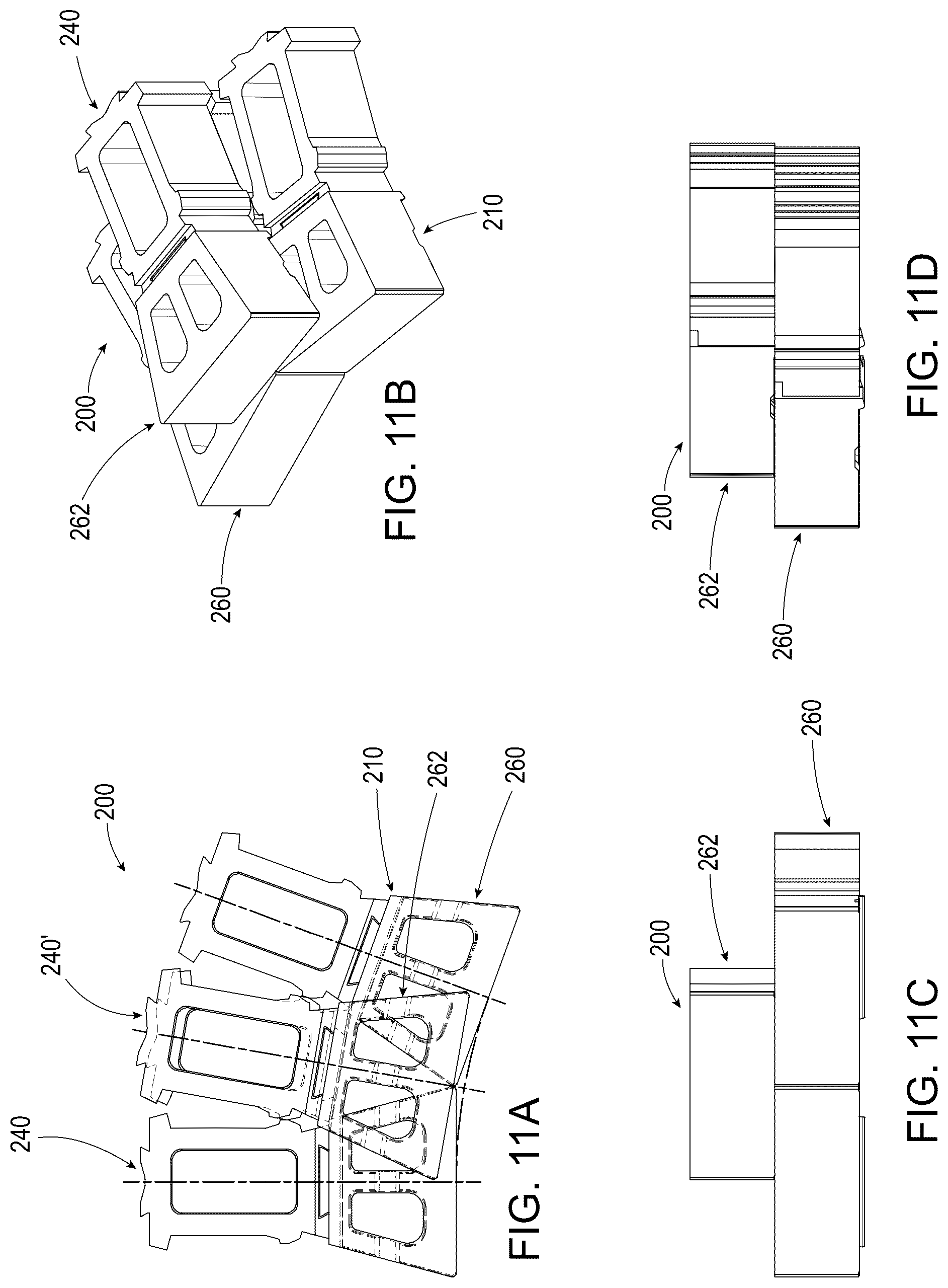 Patent US12312760 Figure 11 – Segmented wall systems having tail blocks