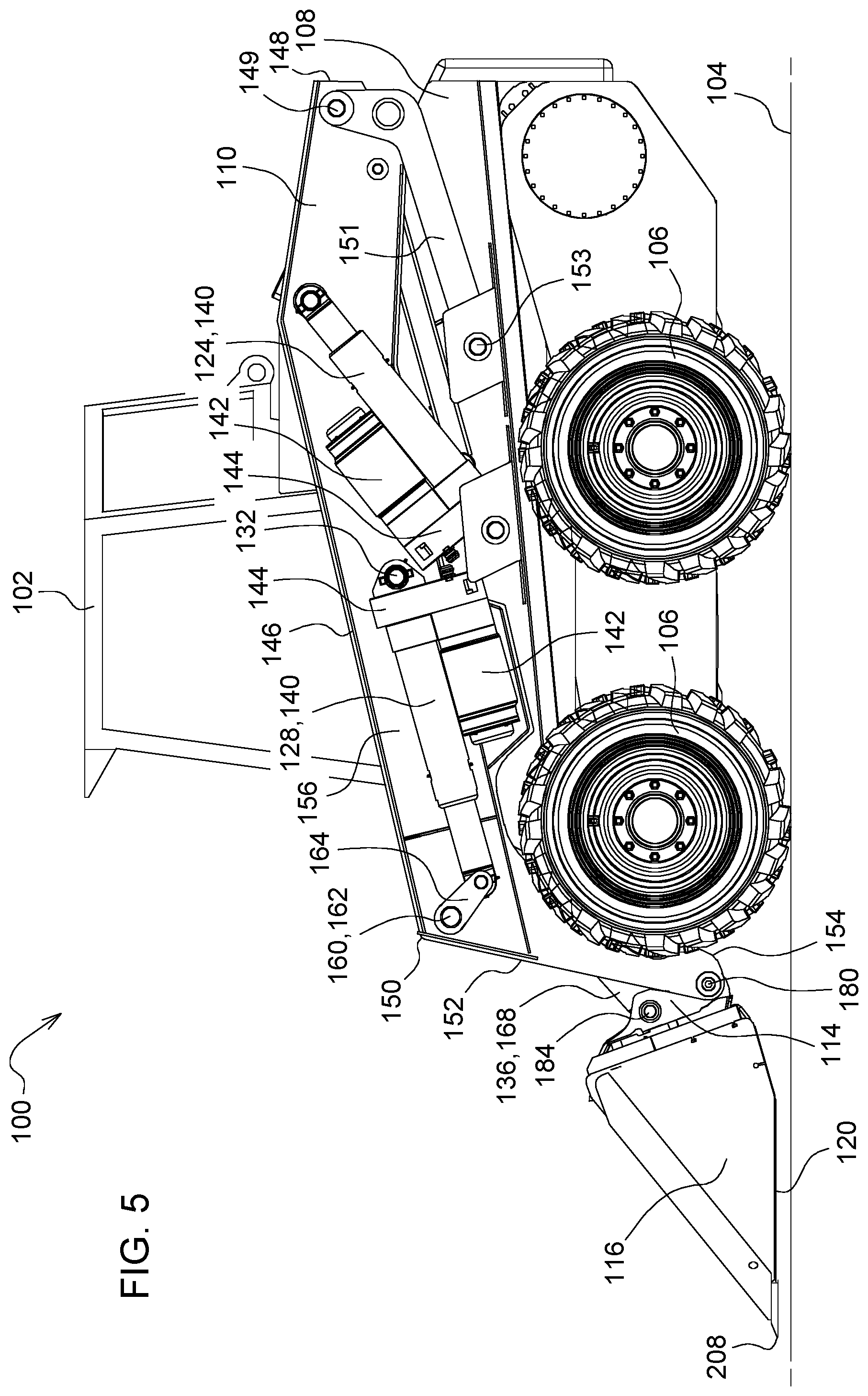 Patent US12312763 Figure 5 – Linkage assembly for construction machine