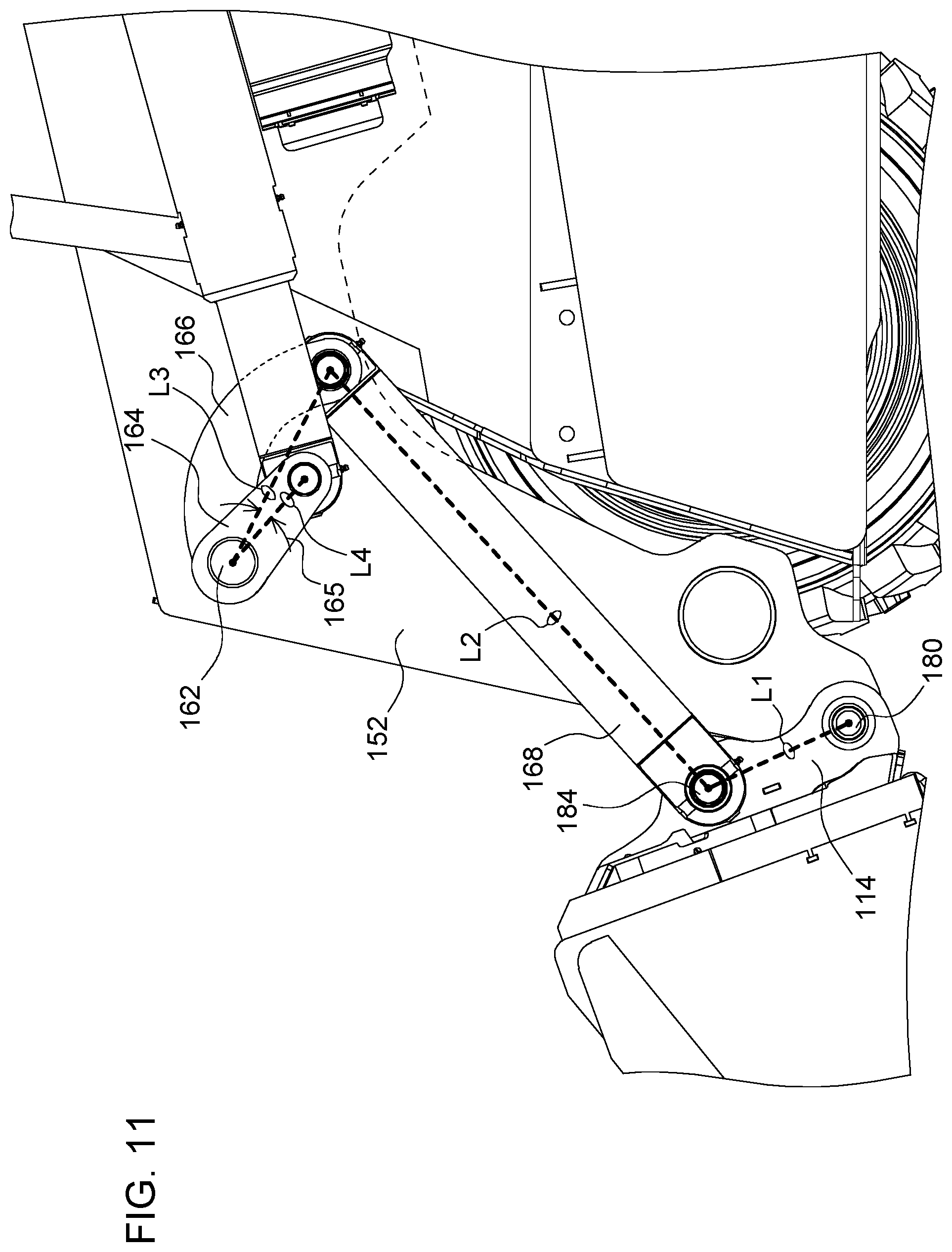 Patent US12312763 Figure 11 – Linkage assembly for construction machine