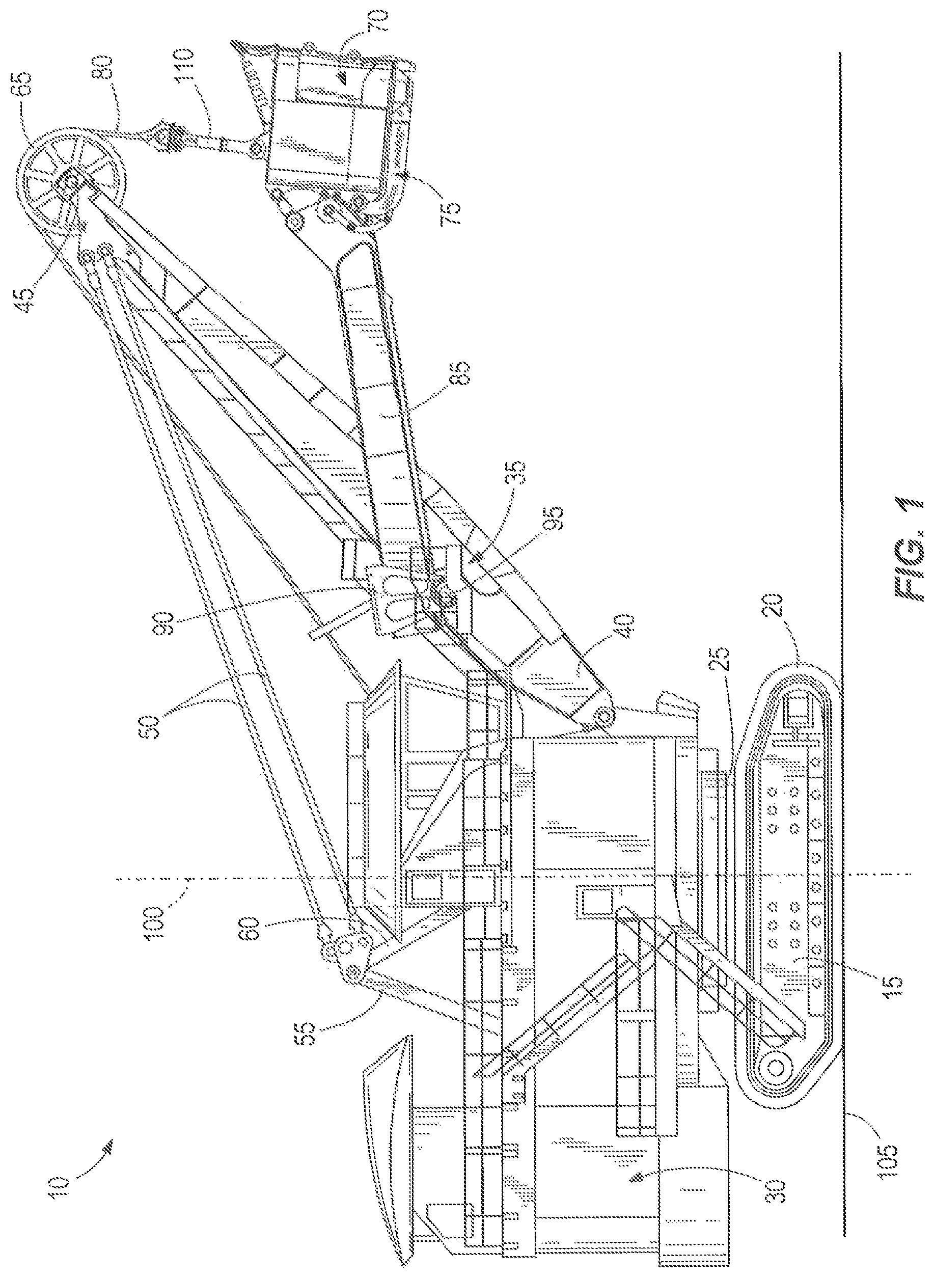 Patent US12312765 Figure 1 – Dipper door and dipper door trip assembly