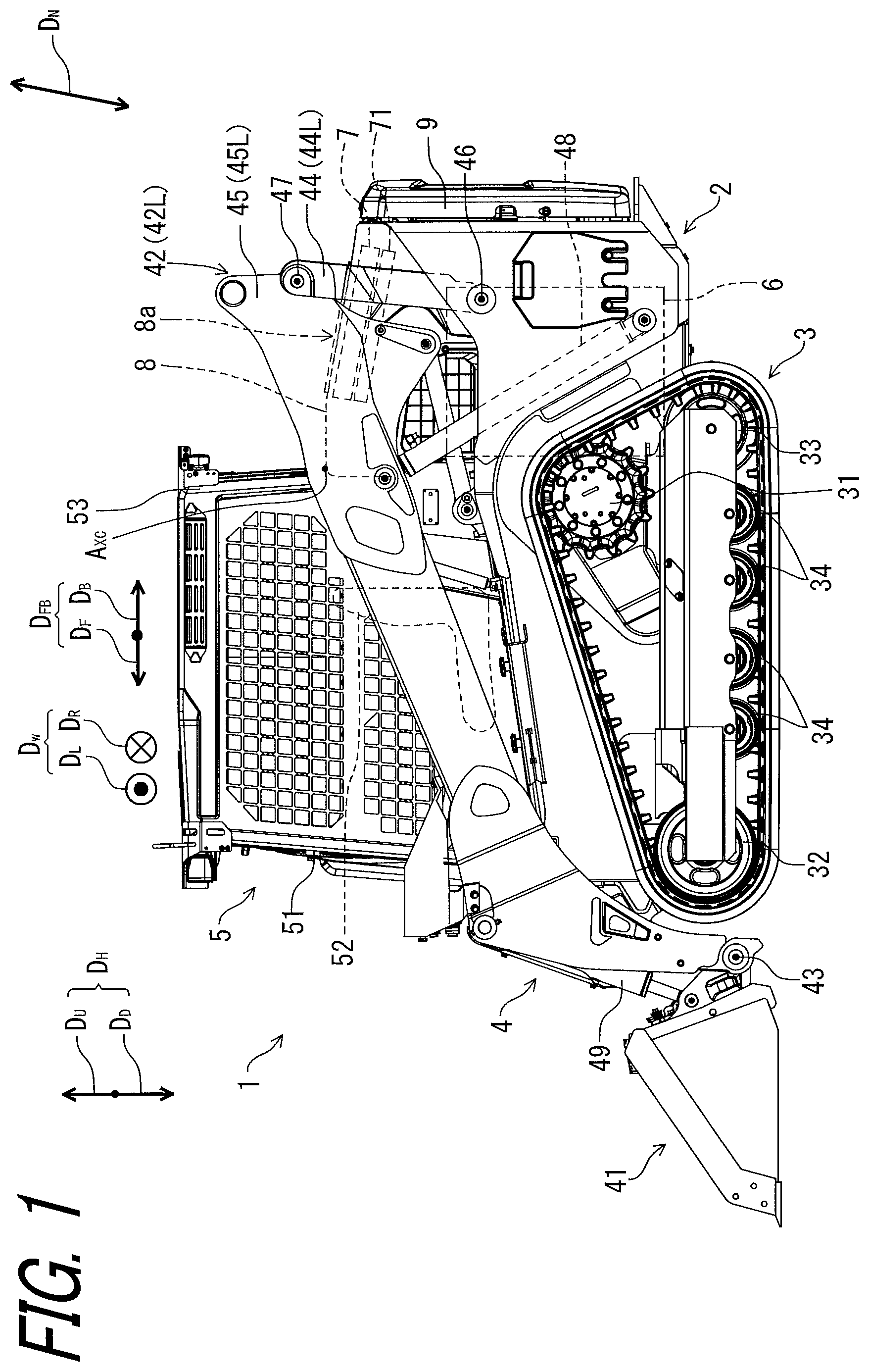 Patent US12312766 Figure 1 – Fan structure and work vehicle