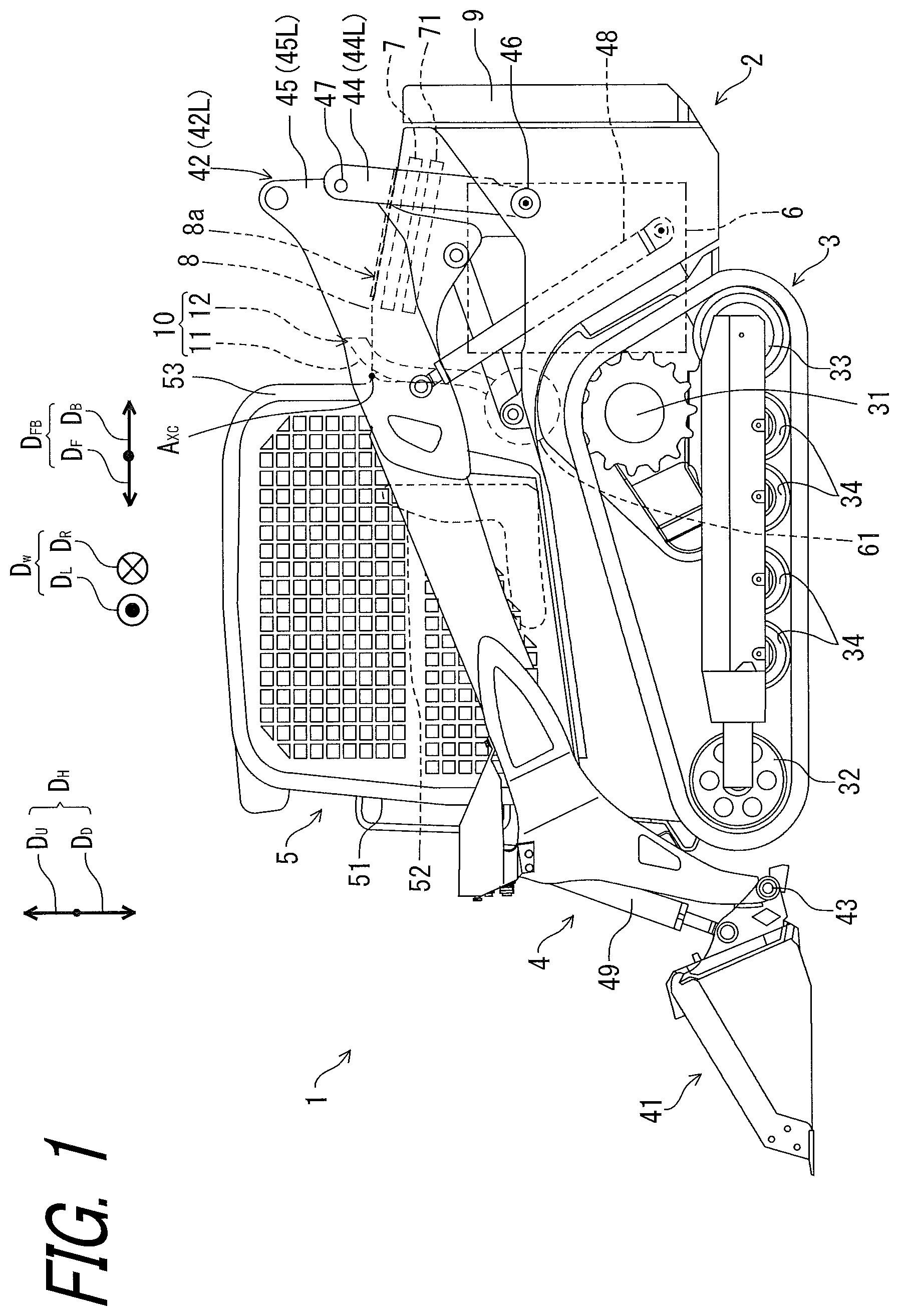 Patent US12312767 Figure 1 – Work vehicle