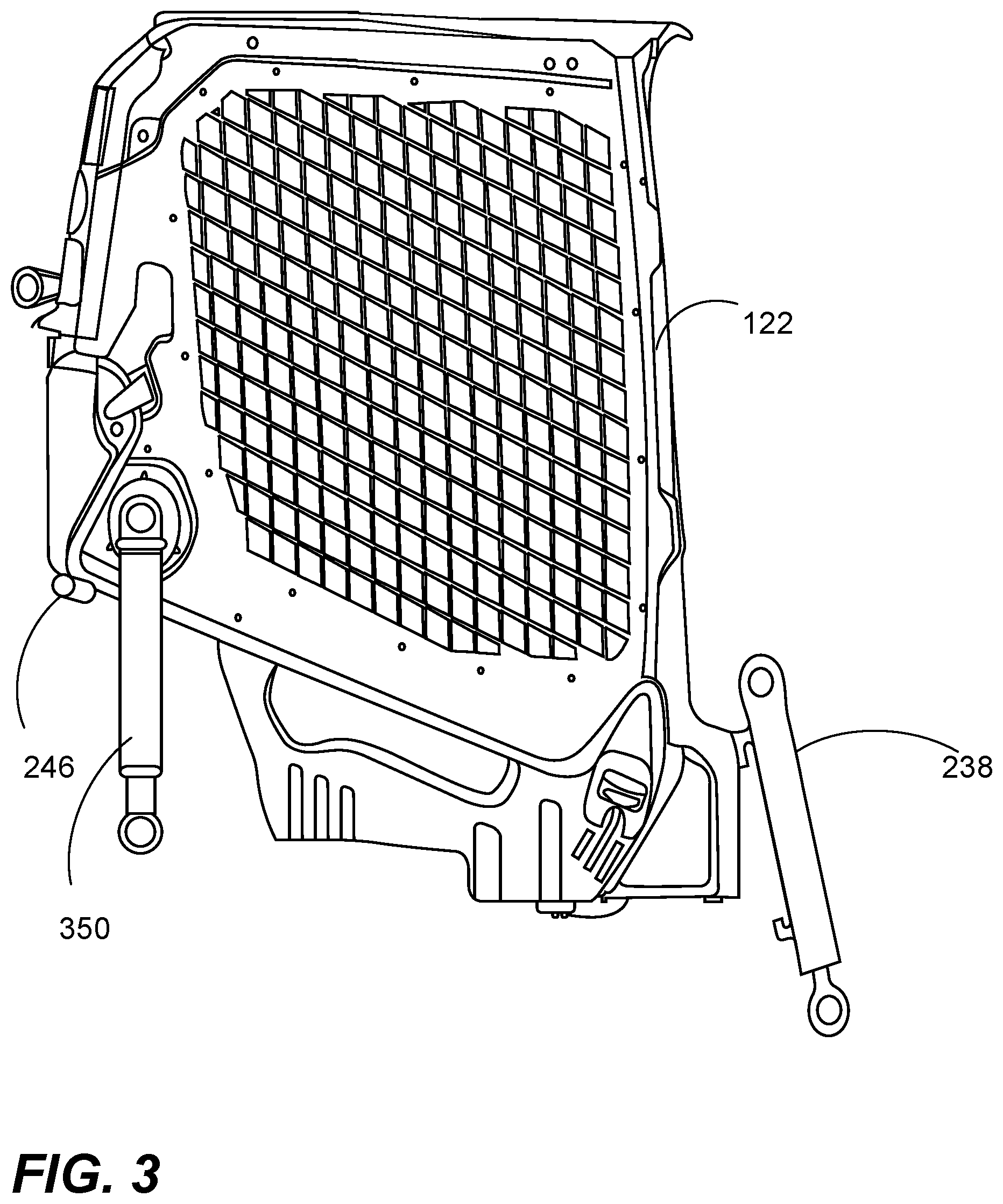 Patent US12312768 Figure 3 – Removable cab toe box for a work machine