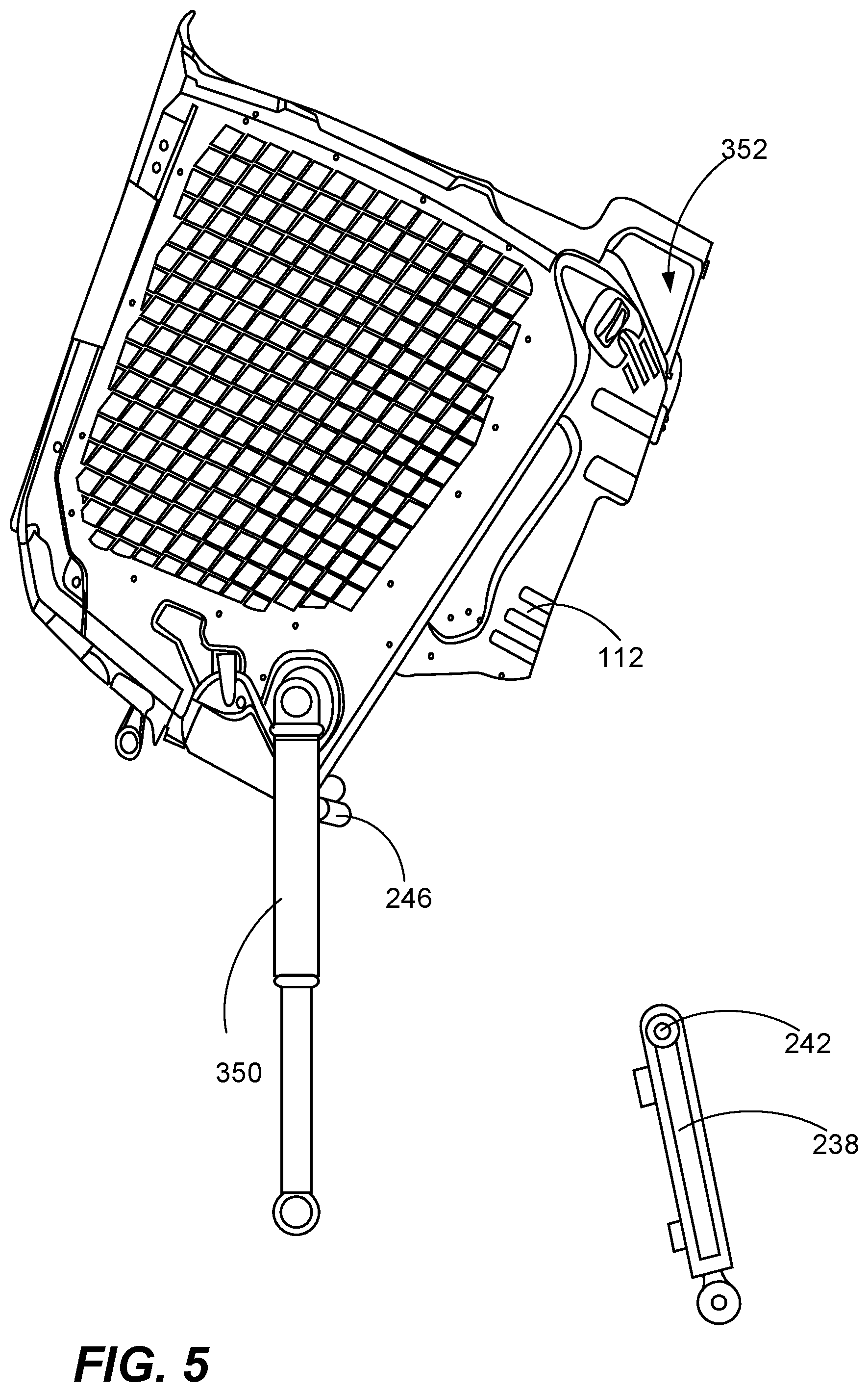 Patent US12312768 Figure 5 – Removable cab toe box for a work machine