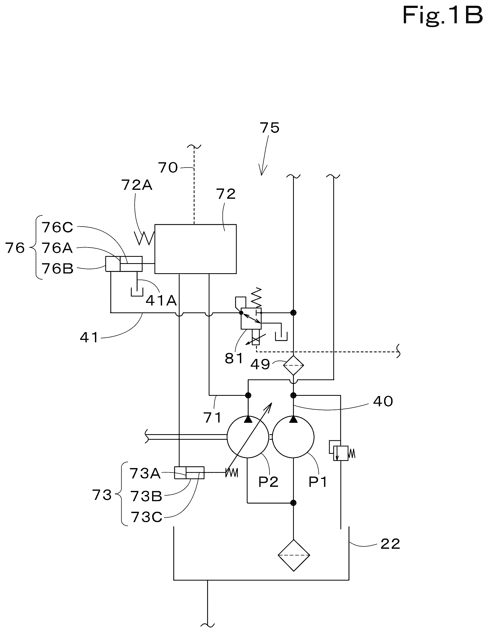 Patent US12312772 Figure 2 – Hydraulic system for working machine
