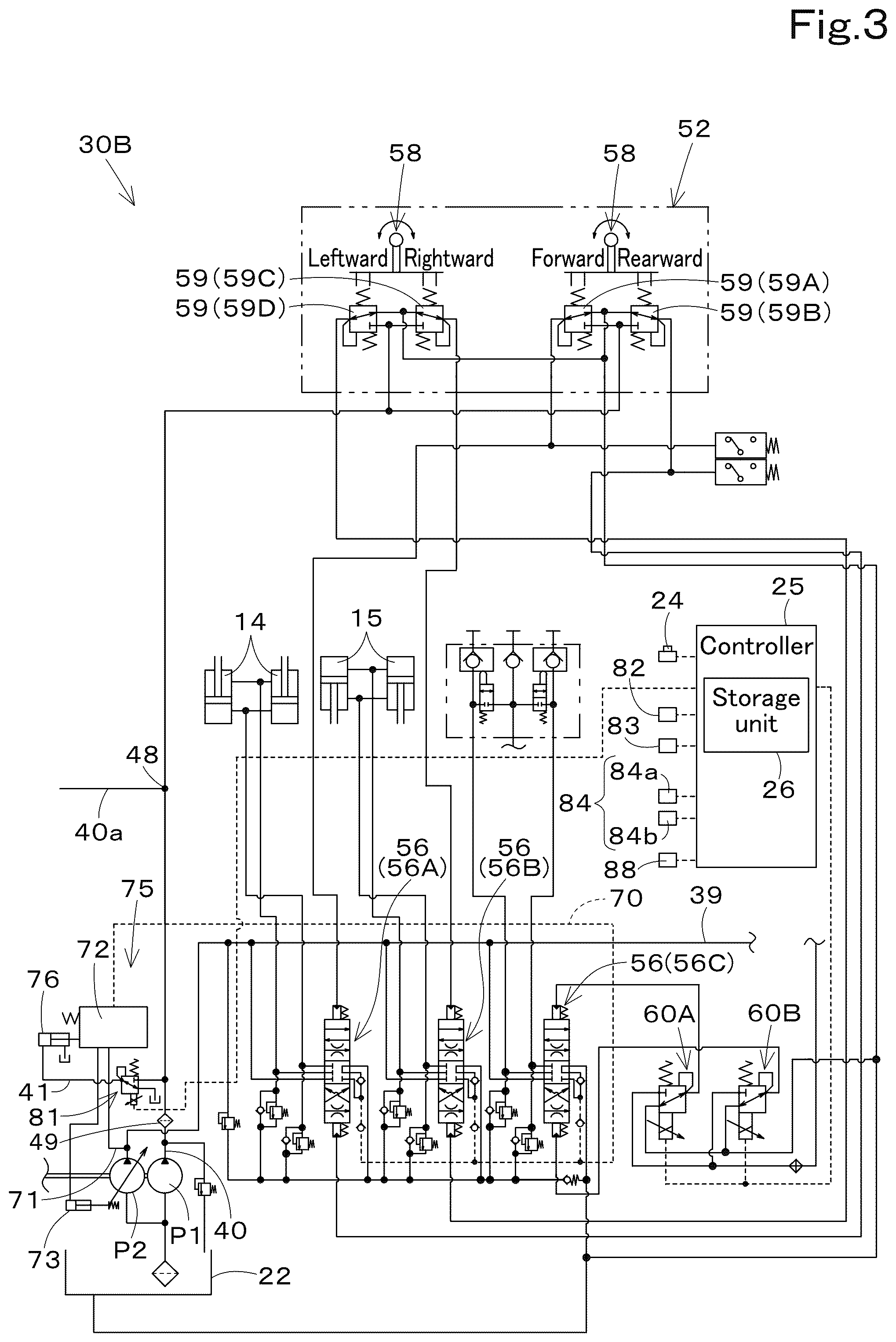Patent US12312772 Figure 5 – Hydraulic system for working machine