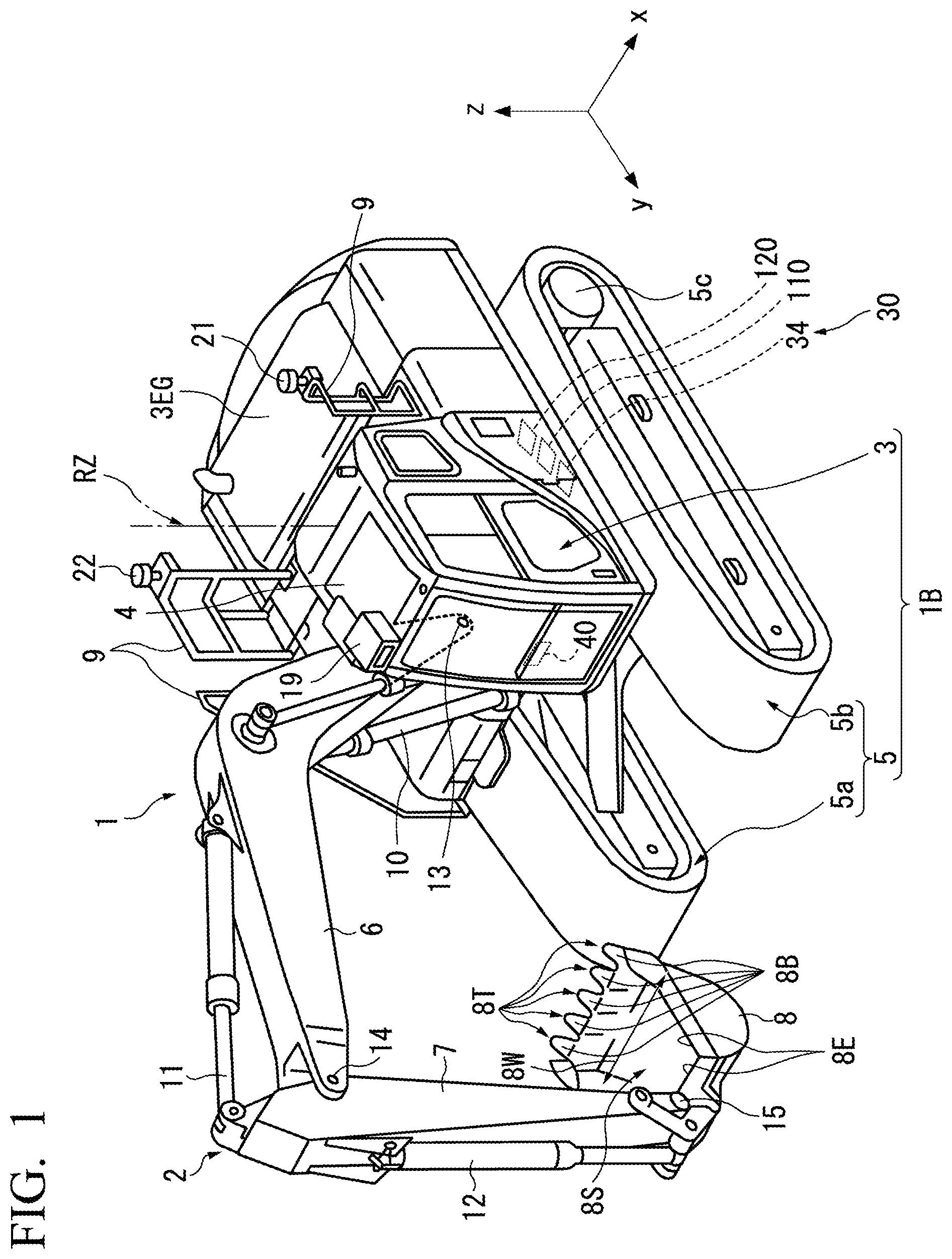Patent US12312774 Figure 1 – Excavation information processing device, work machine, excavation support device, and excavation information processing method