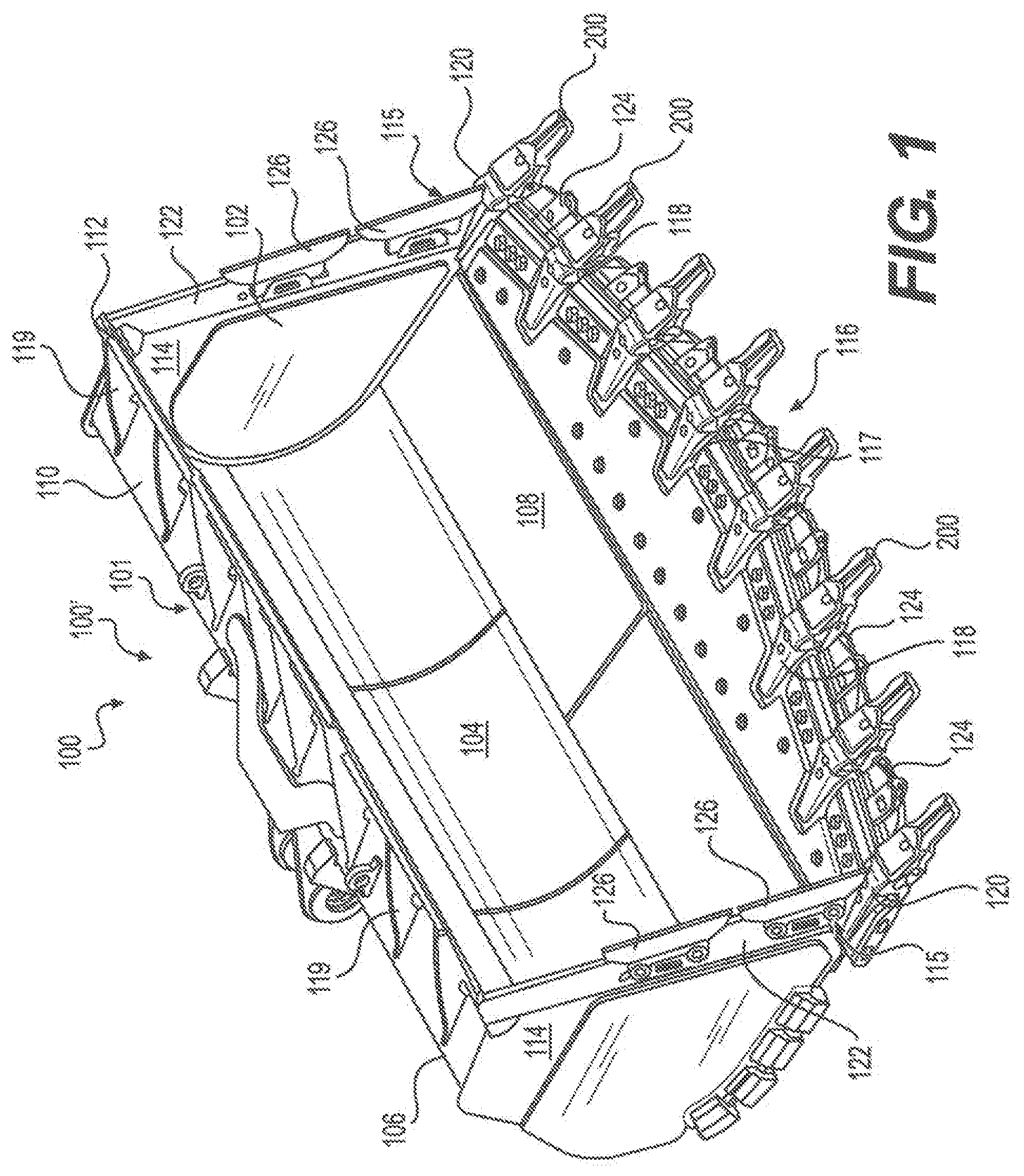 Patent US12312776 Figure 1 – Anti-tipping features for a retaining mechanism