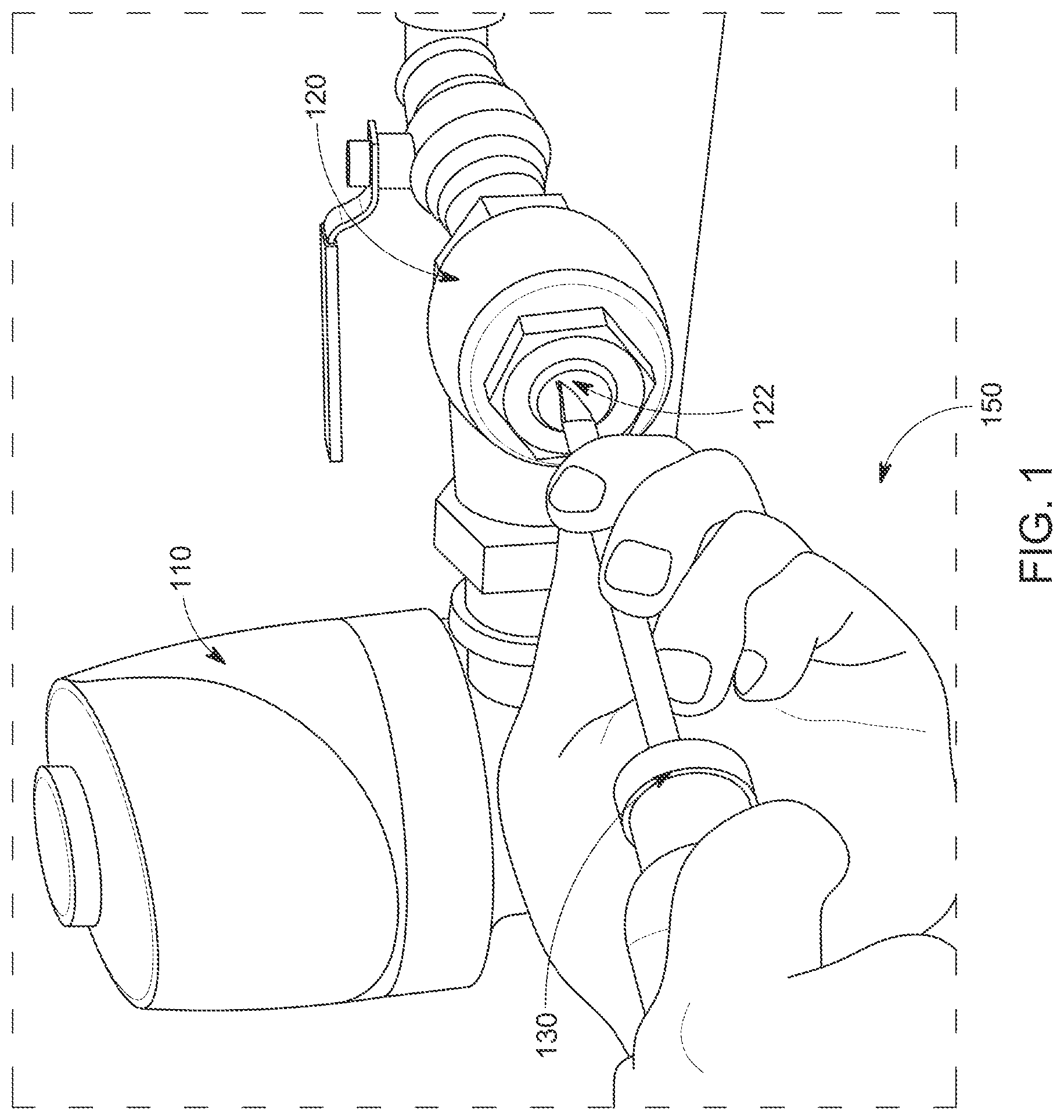 Patent US12312779 Figure 1 – Flush valve water supply hose bibb