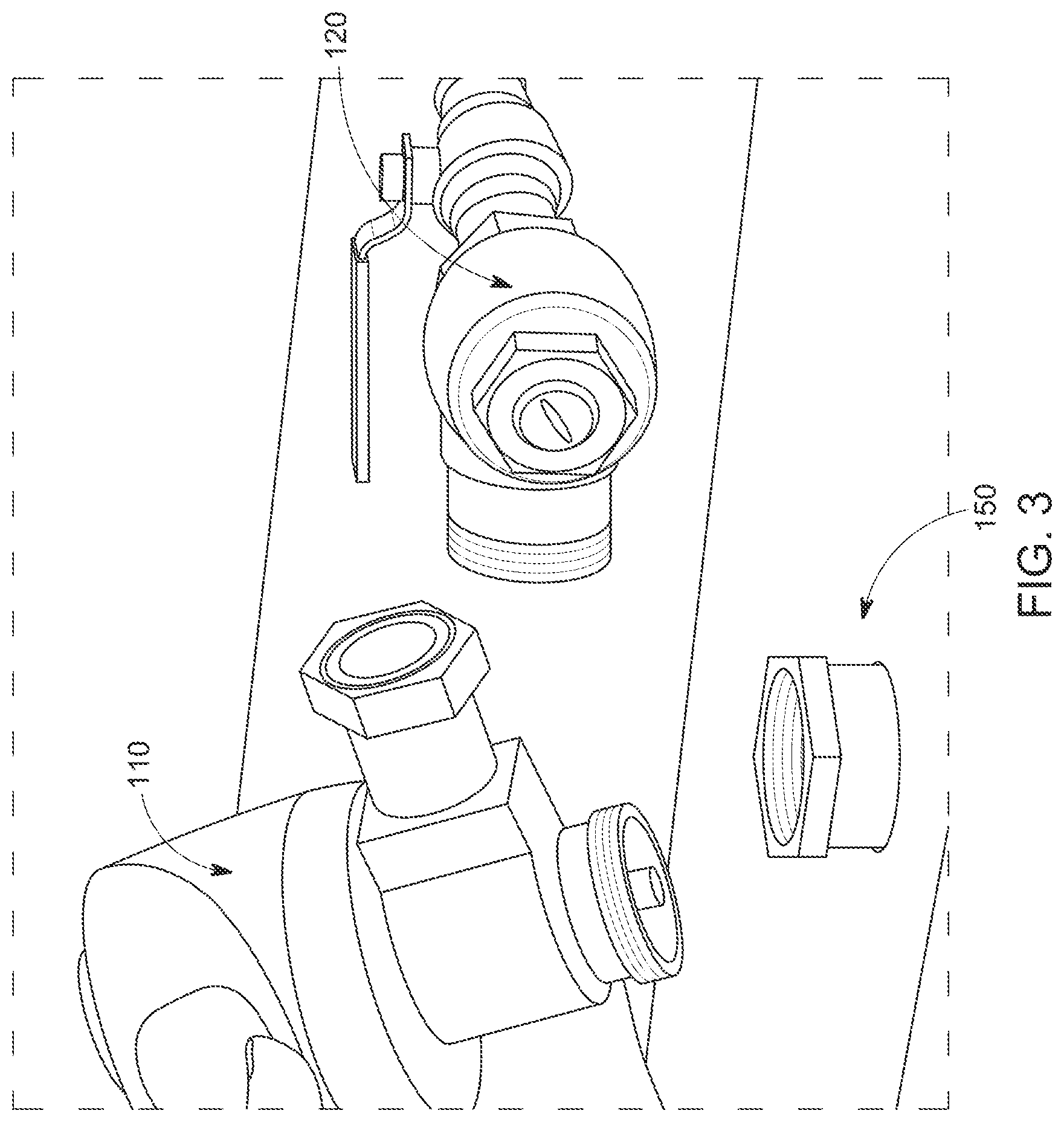 Patent US12312779 Figure 3 – Flush valve water supply hose bibb