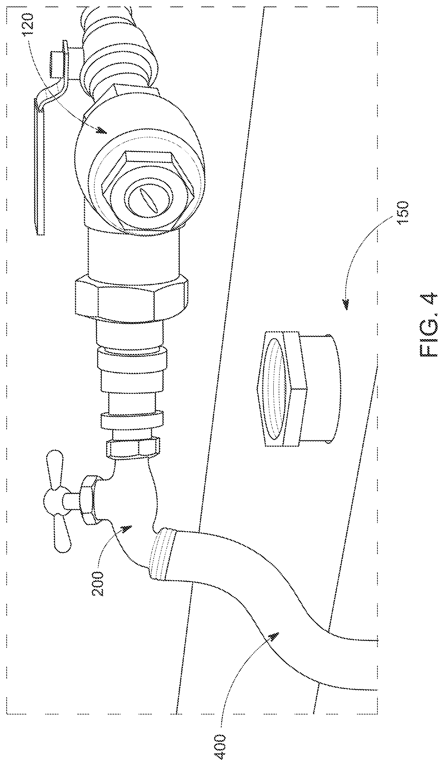 Patent US12312779 Figure 4 – Flush valve water supply hose bibb