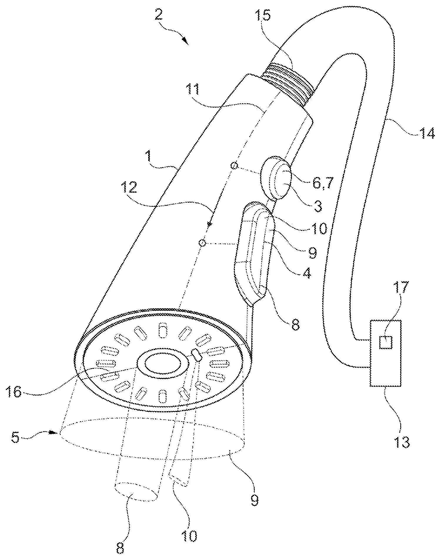 Patent US12312784 Figure 1 – Kitchen water faucet spray head