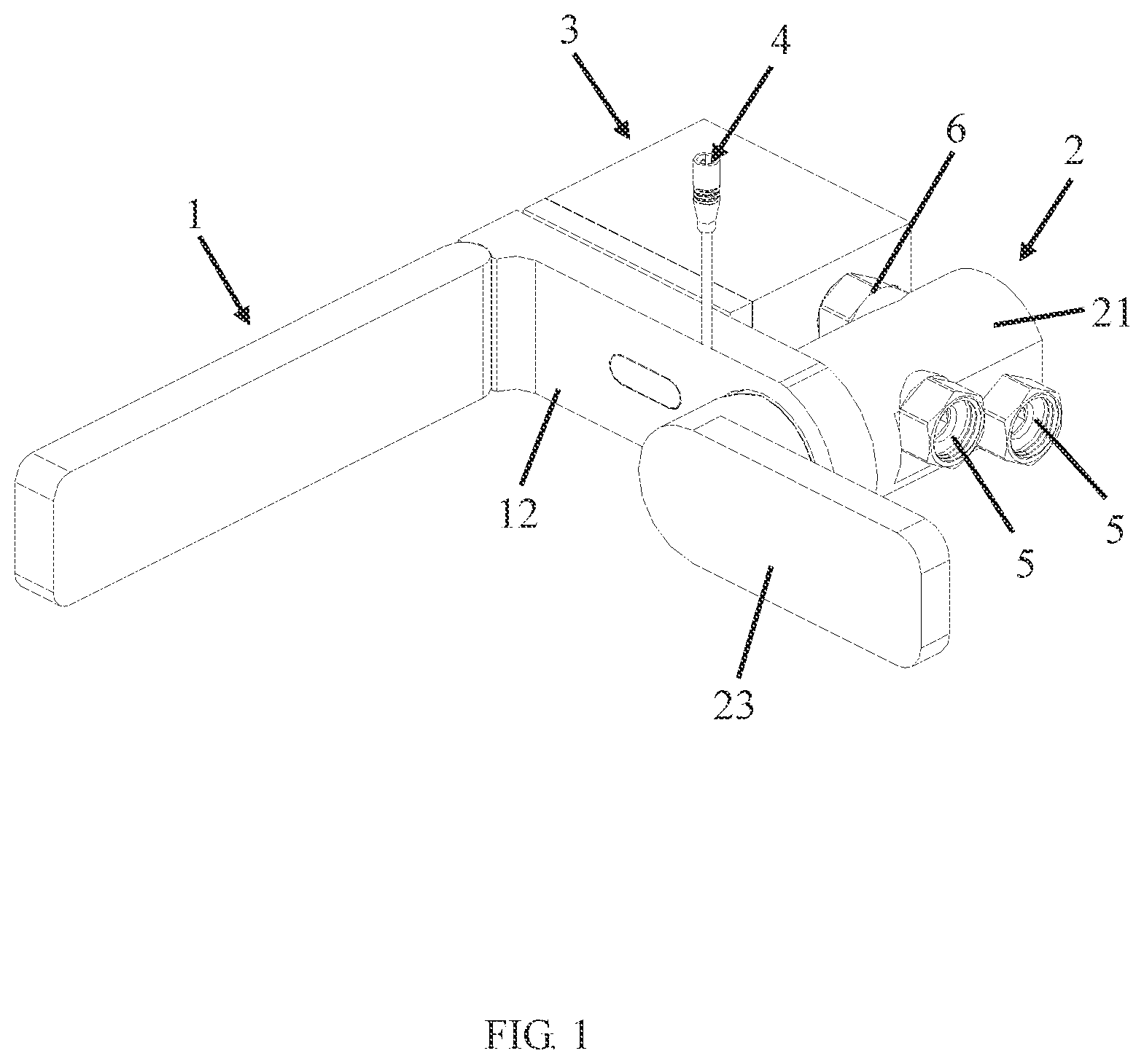 Patent US12312786 Figure 1 – Sensing faucet assembly