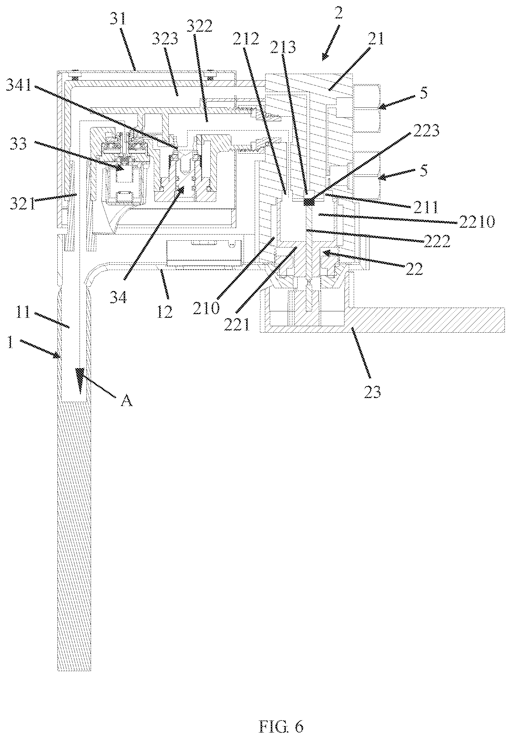 Patent US12312786 Figure 5 – Sensing faucet assembly