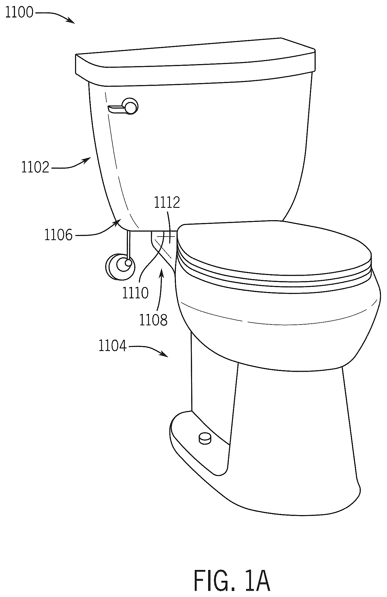Patent US12312789 Figure 1 – Quick-coupling mechanism for toilet and method of using same