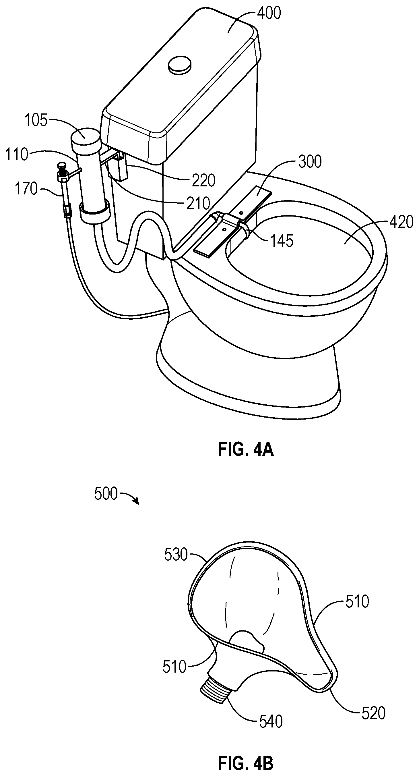 Patent US12312790 Figure 4 – Handheld and operated urinal device and method of enhancing functionality of a toilet