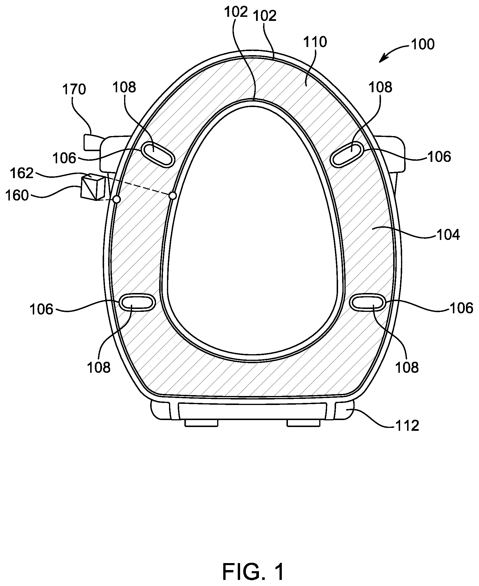 Patent US12312792 Figure 1 – Toilet infectious airborne particulate filtration and disinfection systems