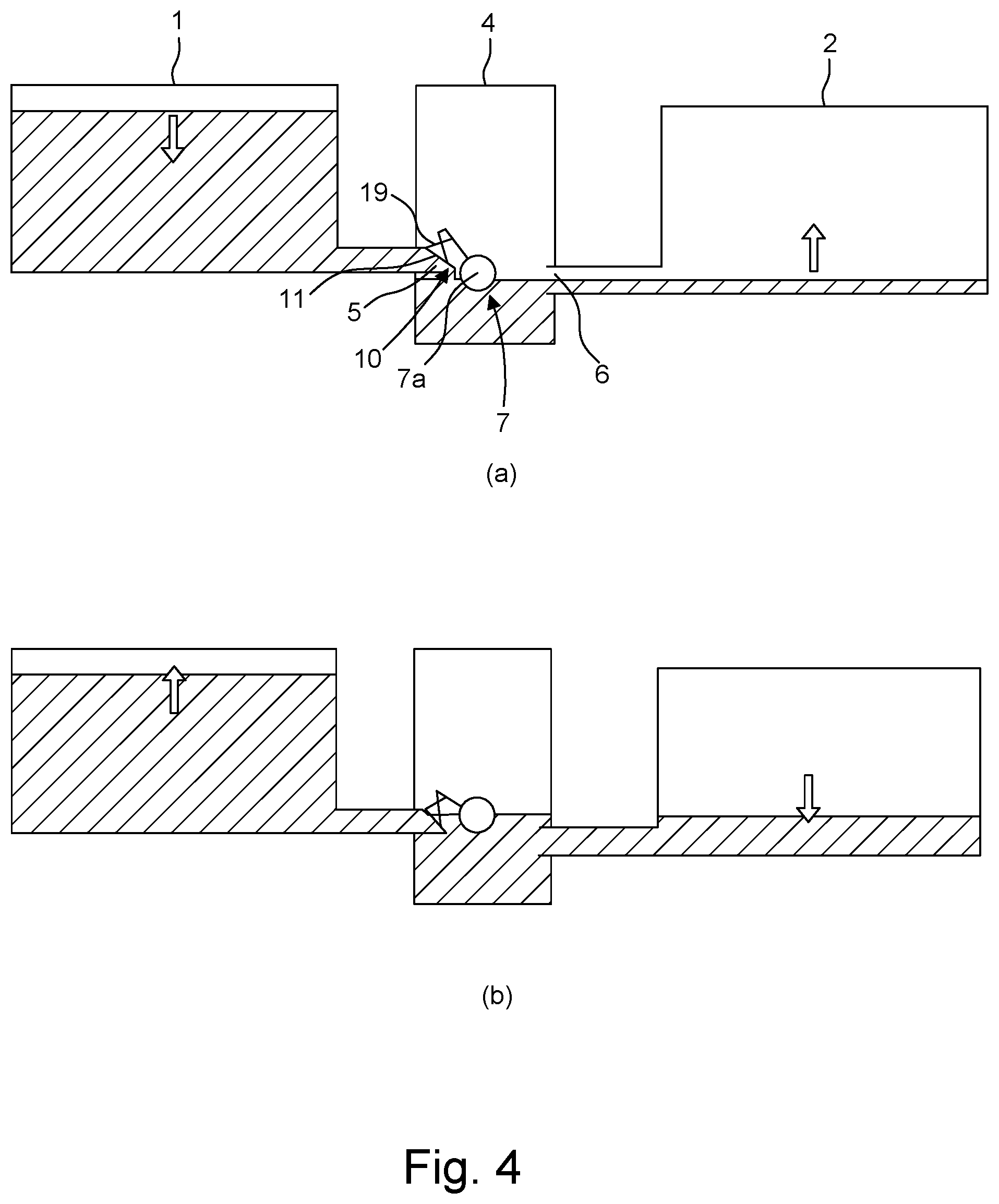 Patent US12312794 Figure 4 – System for the control of a flow of liquid between a first reservoir and a second reservoir