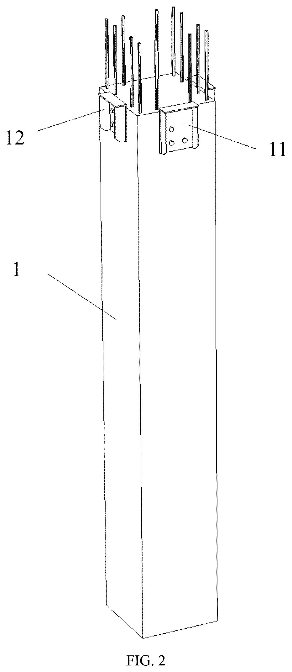 Patent US12312795 Figure 2 – Beam-slab integrated prefabricated waffle slab structure and construction method thereof