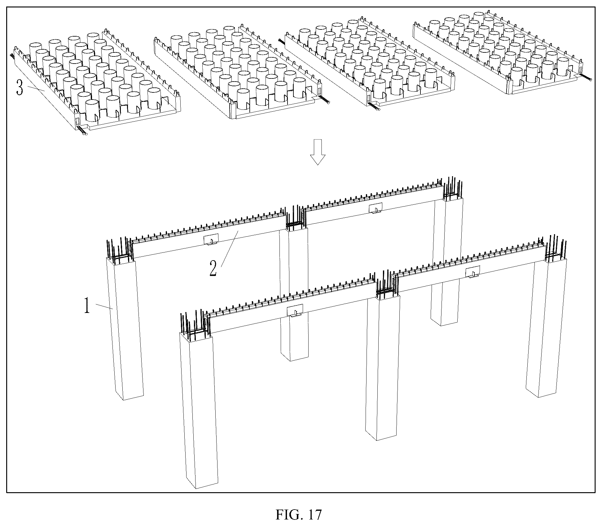 Patent US12312795 Figure 12 – Beam-slab integrated prefabricated waffle slab structure and construction method thereof