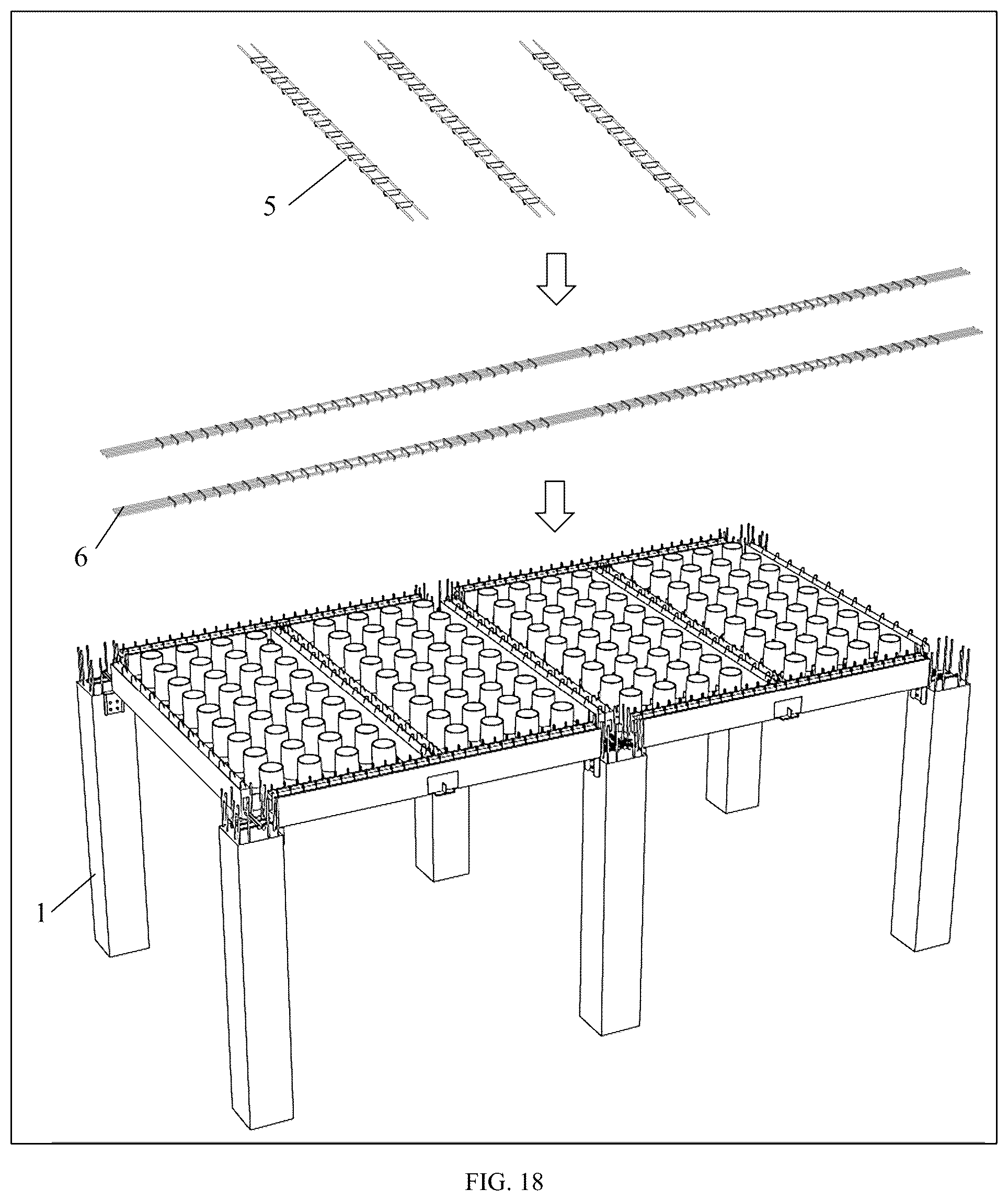 Patent US12312795 Figure 13 – Beam-slab integrated prefabricated waffle slab structure and construction method thereof