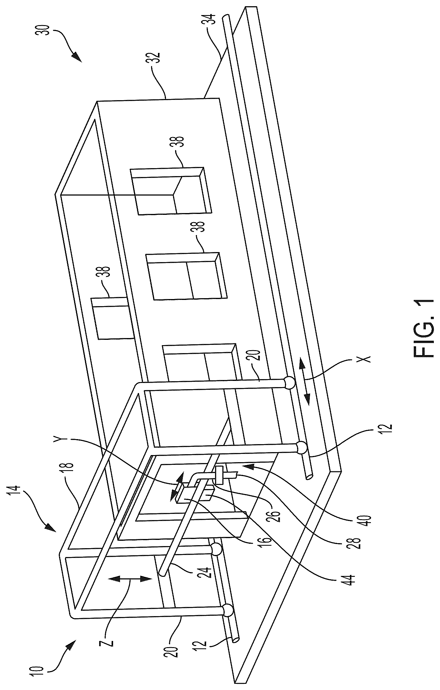 Patent US12312796 — Topologically adaptive toolpath generation system and method for additively constructing a building structure — Figure 1