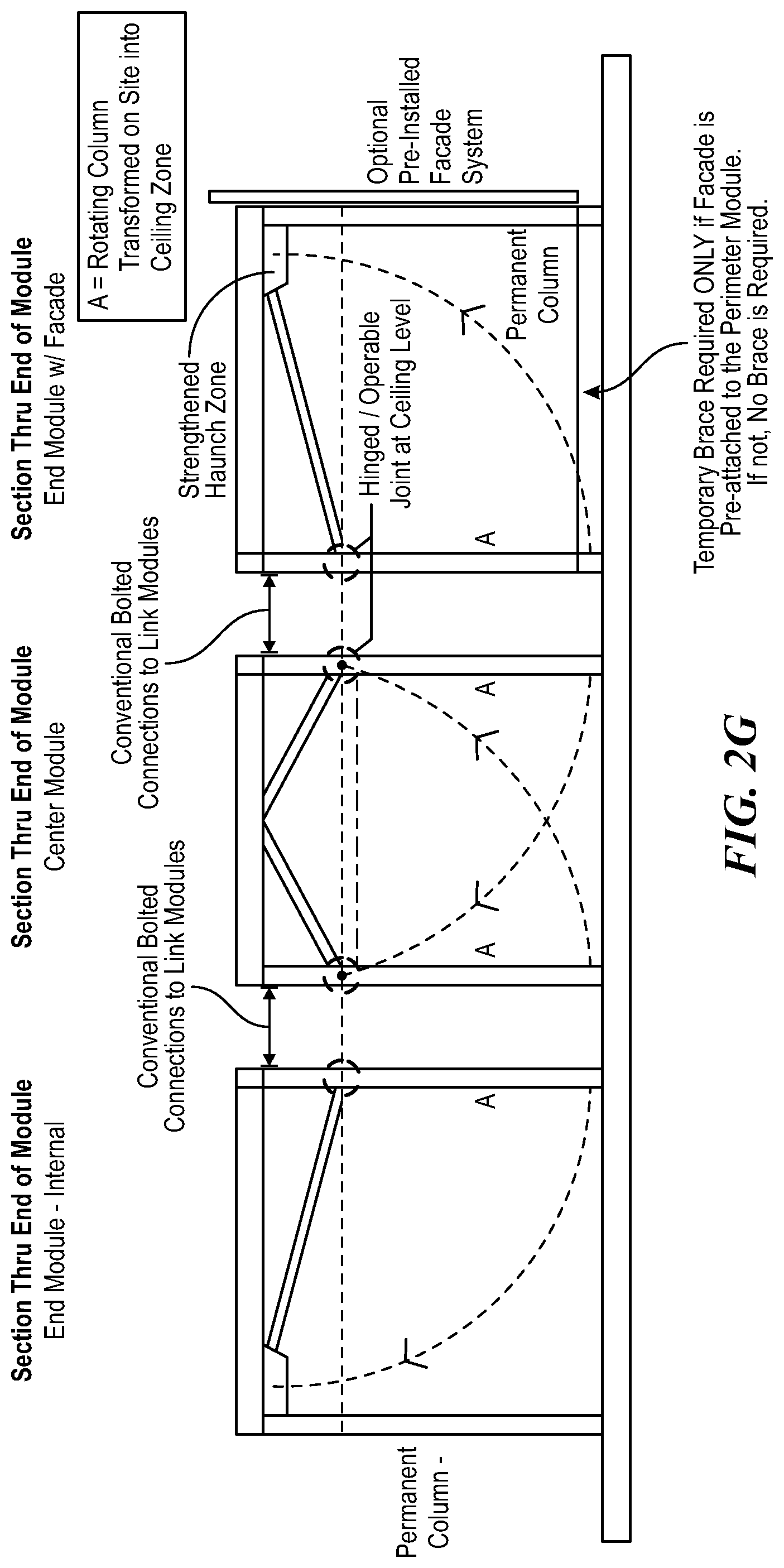 Patent US12312797 Figure 6 – System and methods employing prefabricated volumetric construction modules including transforming truss elements