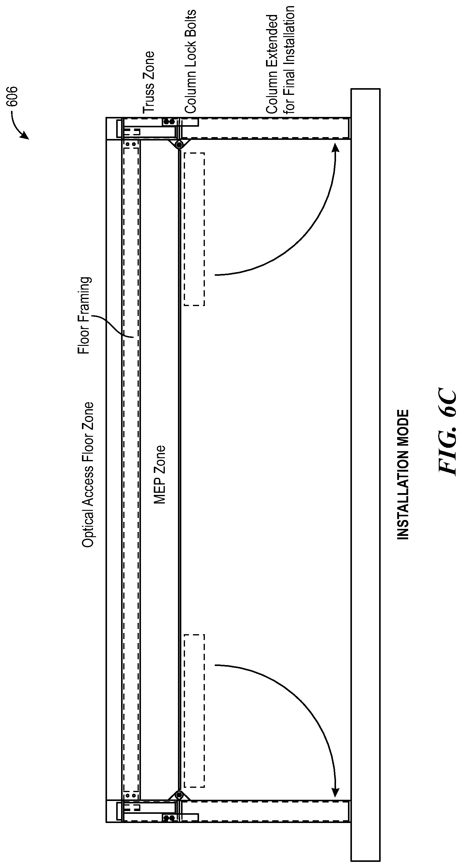 Patent US12312797 Figure 12 – System and methods employing prefabricated volumetric construction modules including transforming truss elements
