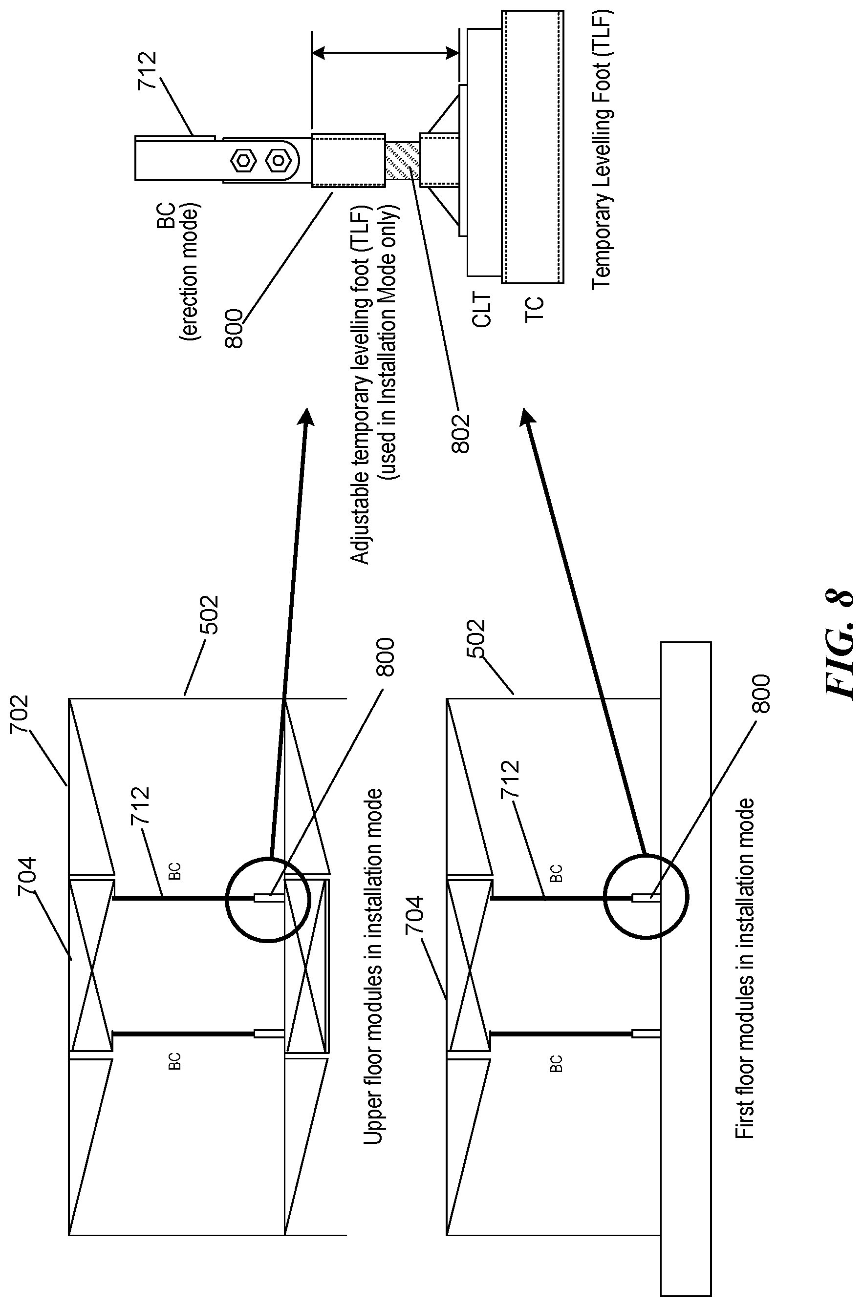 Patent US12312797 Figure 14 – System and methods employing prefabricated volumetric construction modules including transforming truss elements