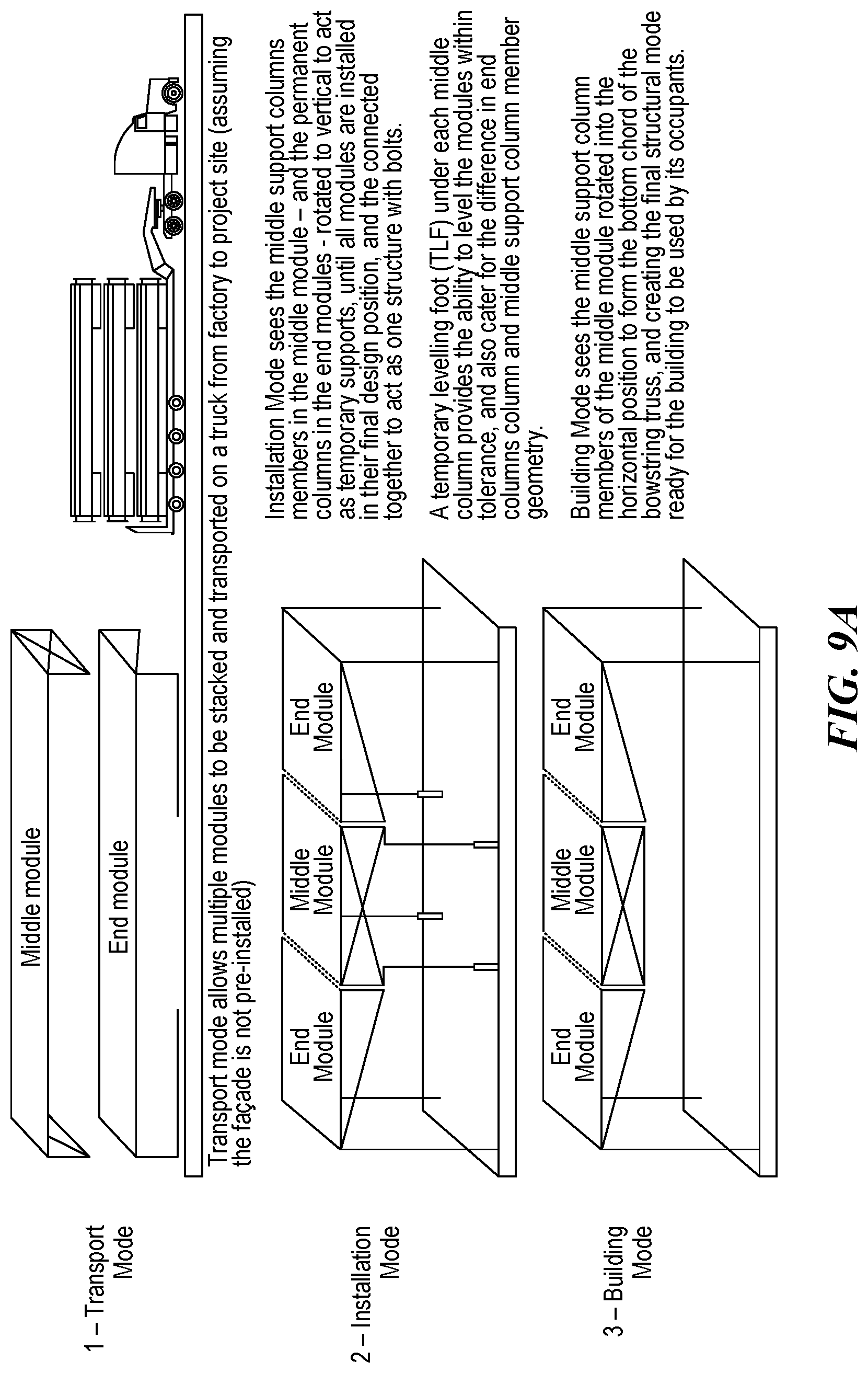 Patent US12312797 Figure 15 – System and methods employing prefabricated volumetric construction modules including transforming truss elements
