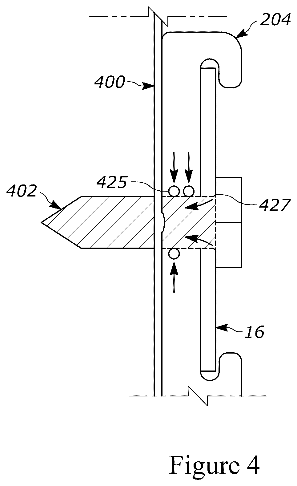 Patent US12312801 Figure 5 – Bracket assembly including a fiber reinforced polymer bracket having a backer and method of use thereof