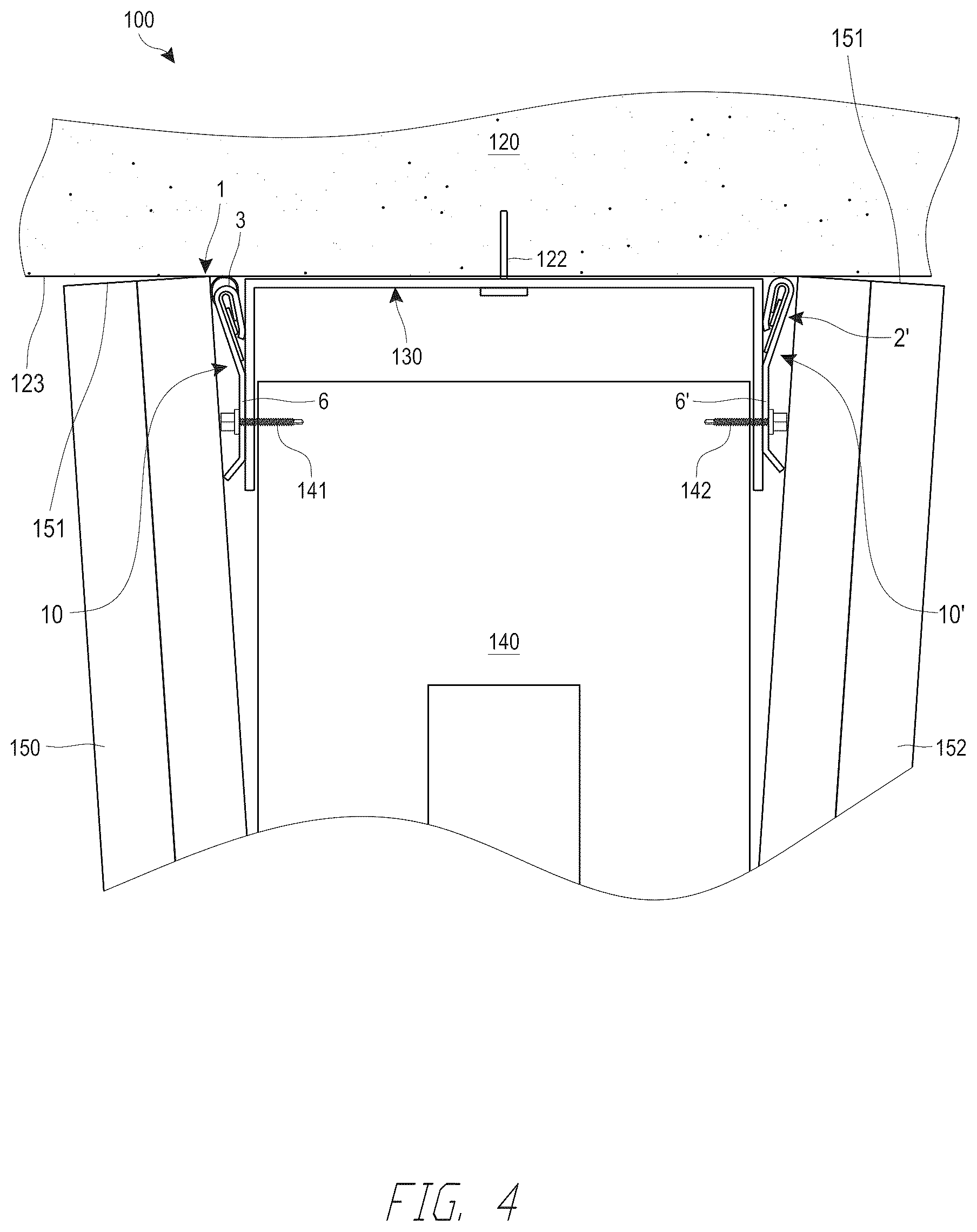 Patent US12312802 Figure 3 – Fire-rated joint component and wall assembly