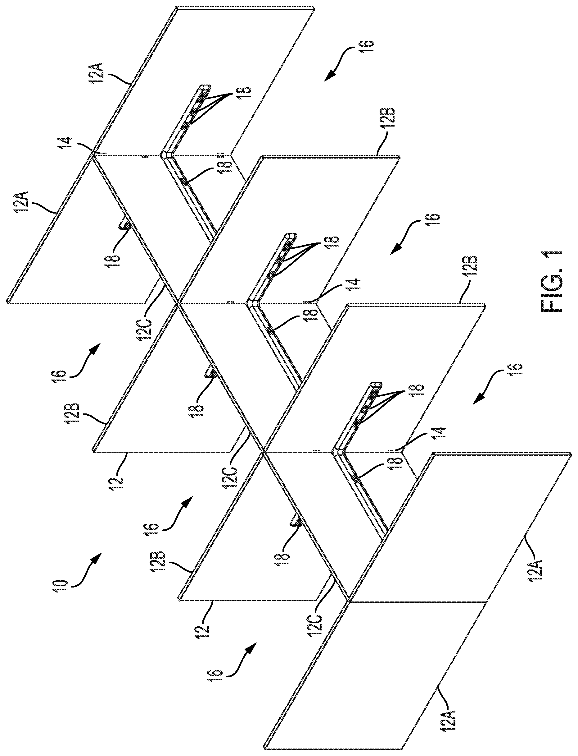 Patent US12312803 Figure 1 – Workspace wall panels and systems including same