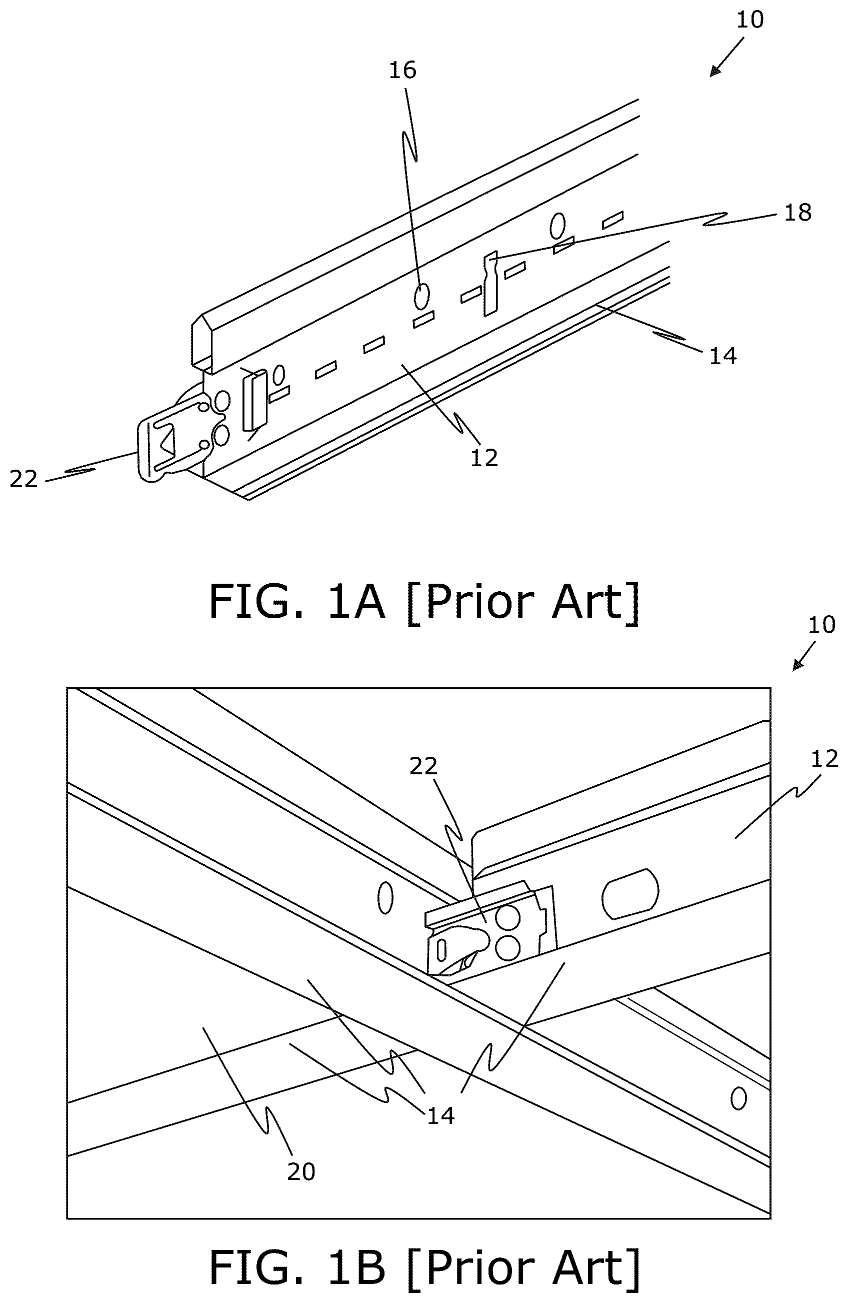 Patent US12312805 Figure 1 – Multifunctional lighting assembly for a T-bar grid arrangement
