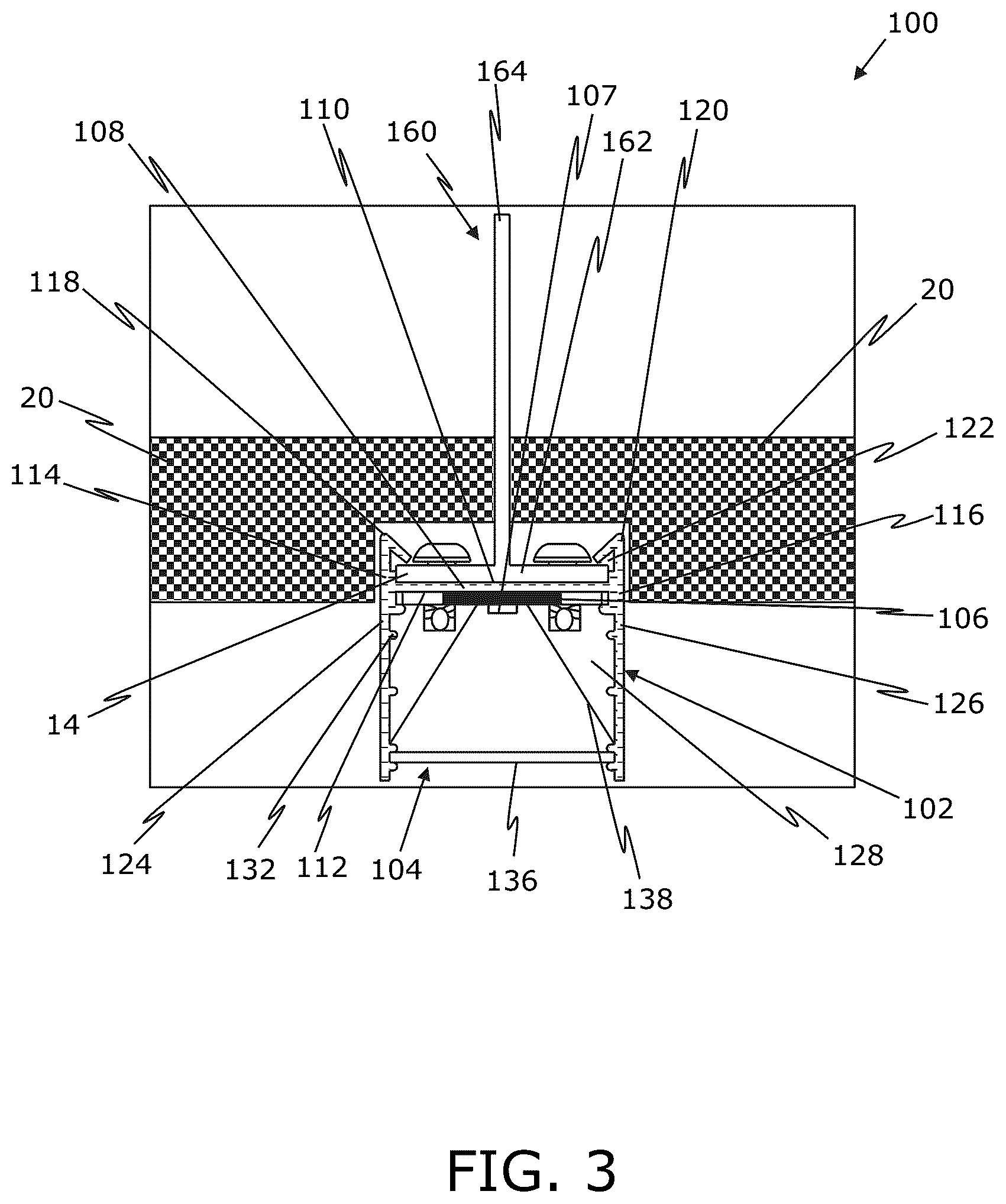 Patent US12312805 Figure 3 – Multifunctional lighting assembly for a T-bar grid arrangement