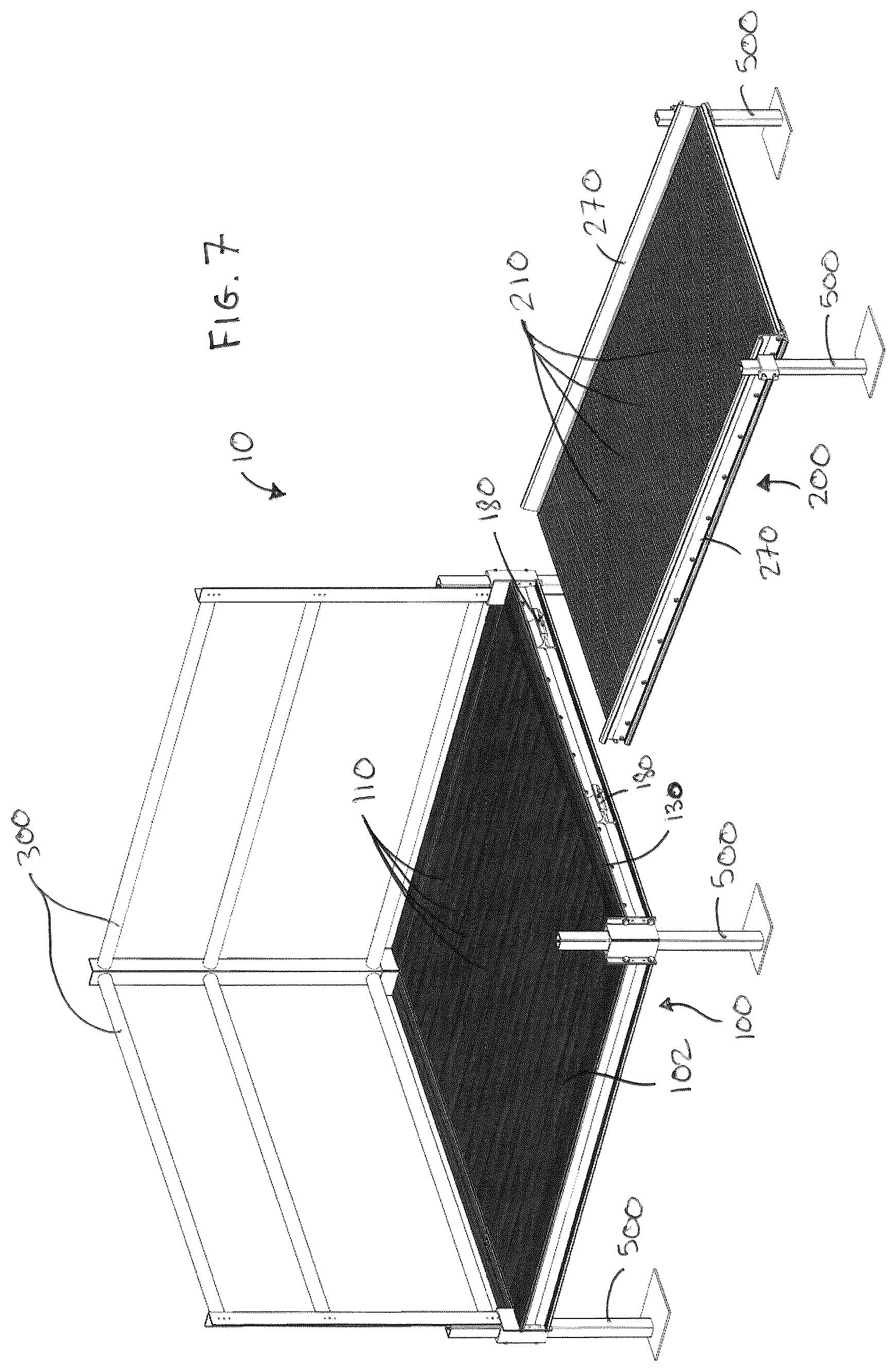 Patent US12312813 Figure 5 – Wheelchair ramps, hand railings, and modular accessibility systems incorporating the same