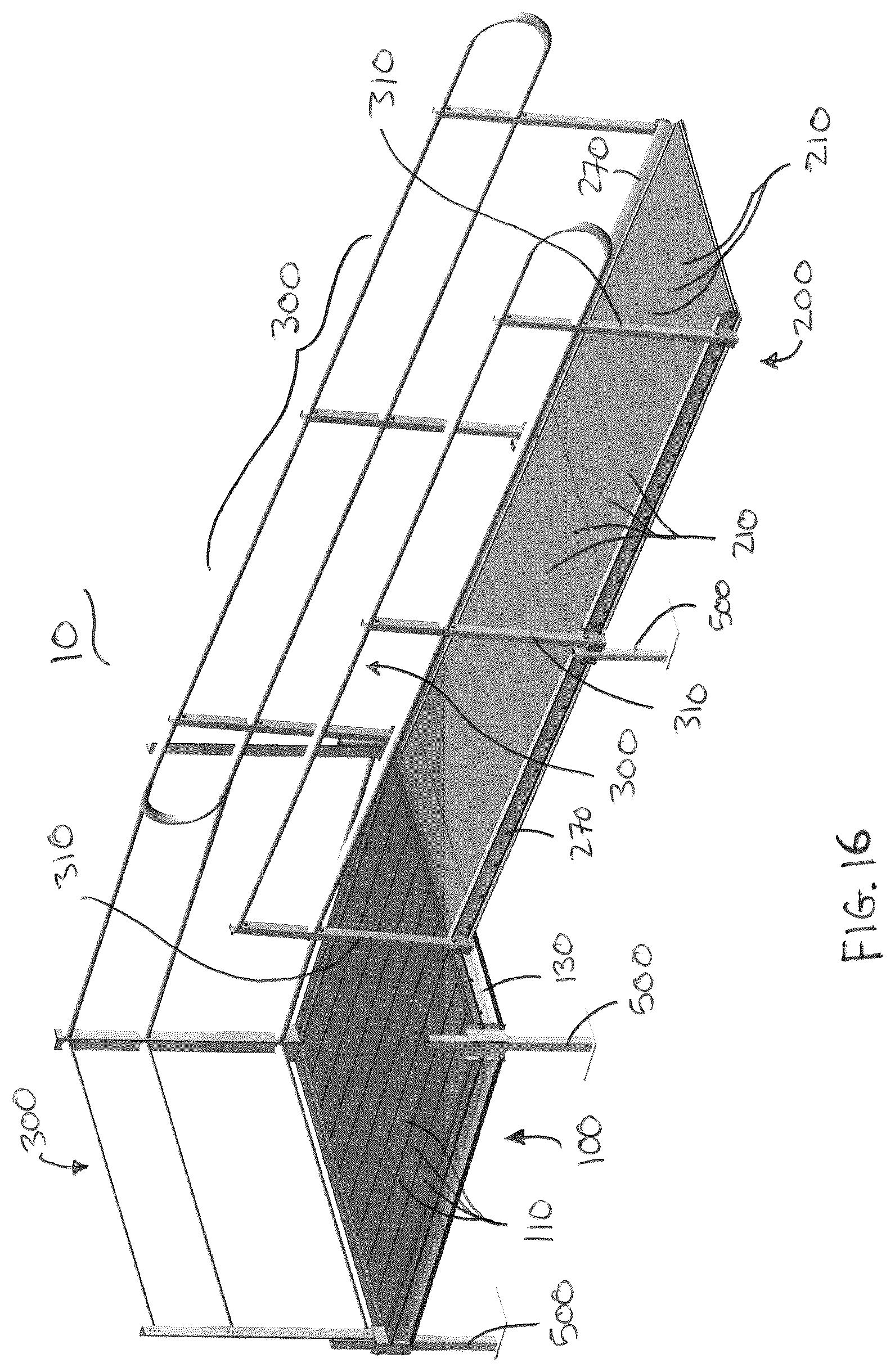 Patent US12312813 Figure 10 – Wheelchair ramps, hand railings, and modular accessibility systems incorporating the same