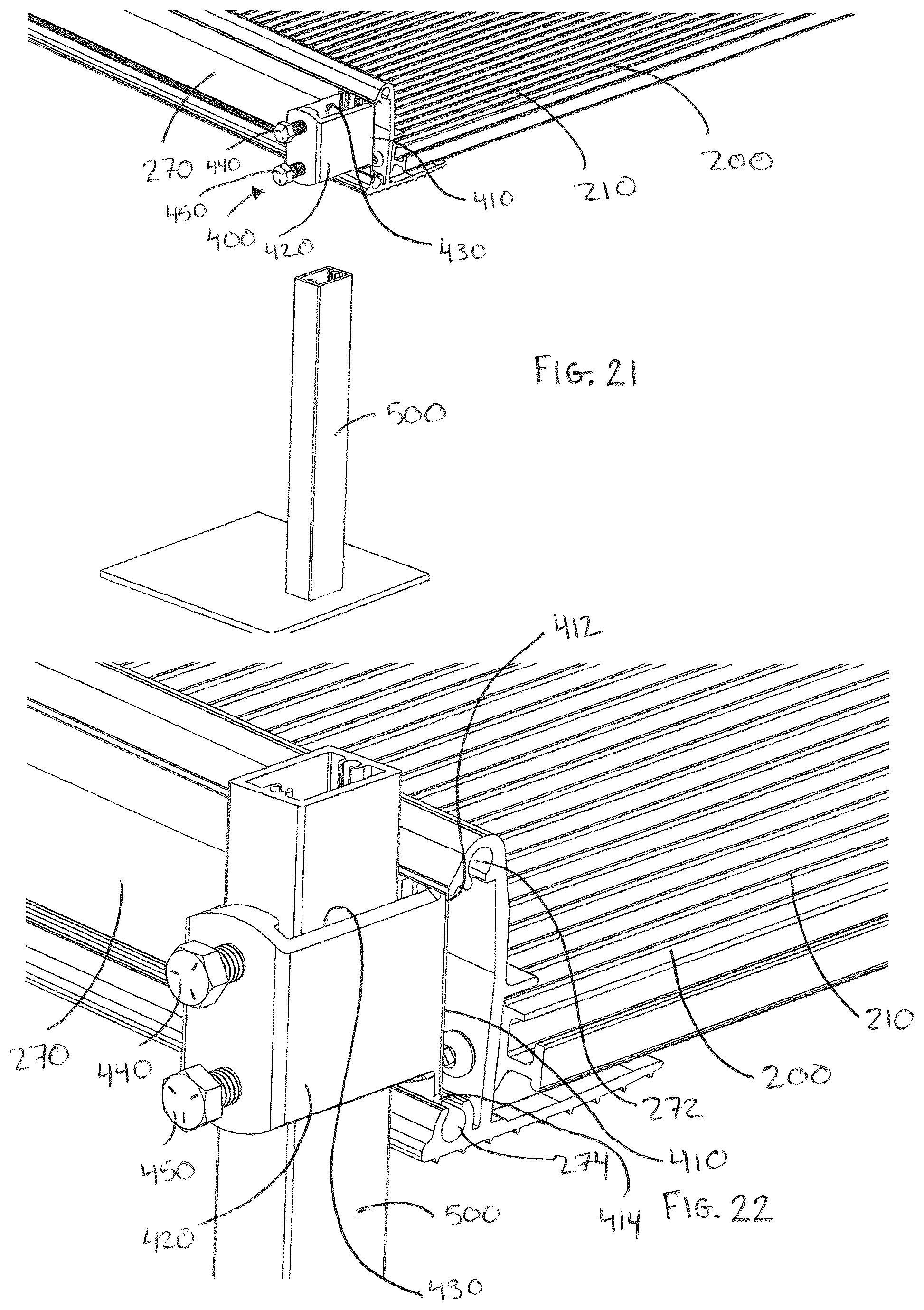 Patent US12312813 Figure 13 – Wheelchair ramps, hand railings, and modular accessibility systems incorporating the same