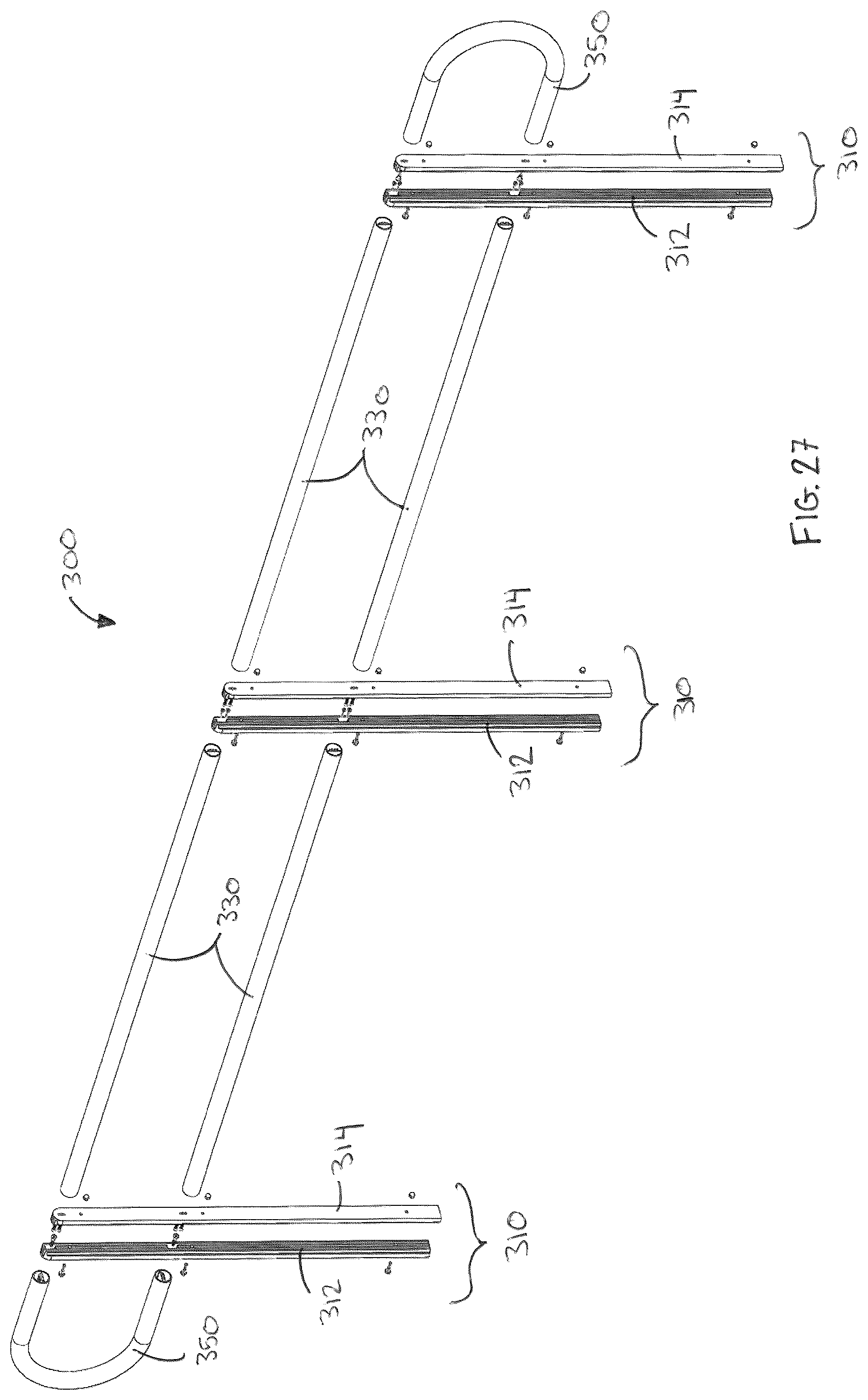 Patent US12312813 Figure 16 – Wheelchair ramps, hand railings, and modular accessibility systems incorporating the same